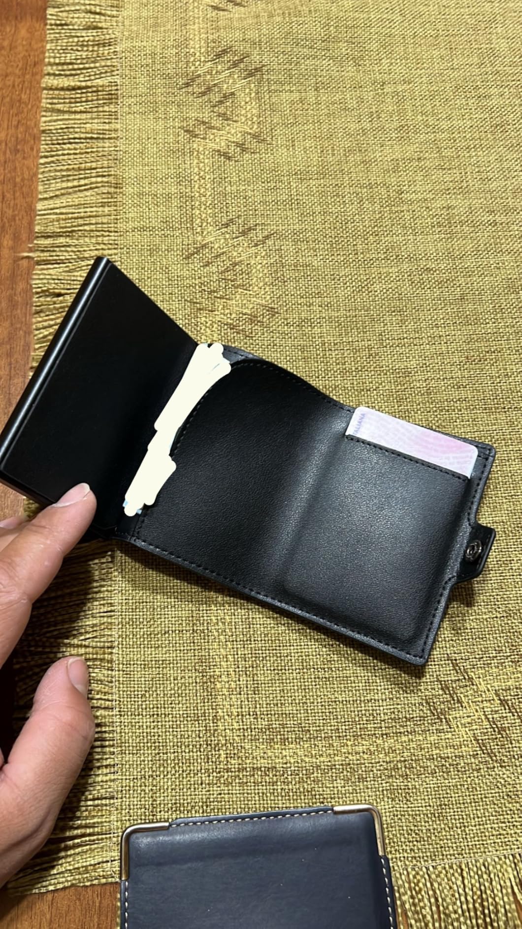 TENBST Card Holder portafoglio slim nero con protezione RFID