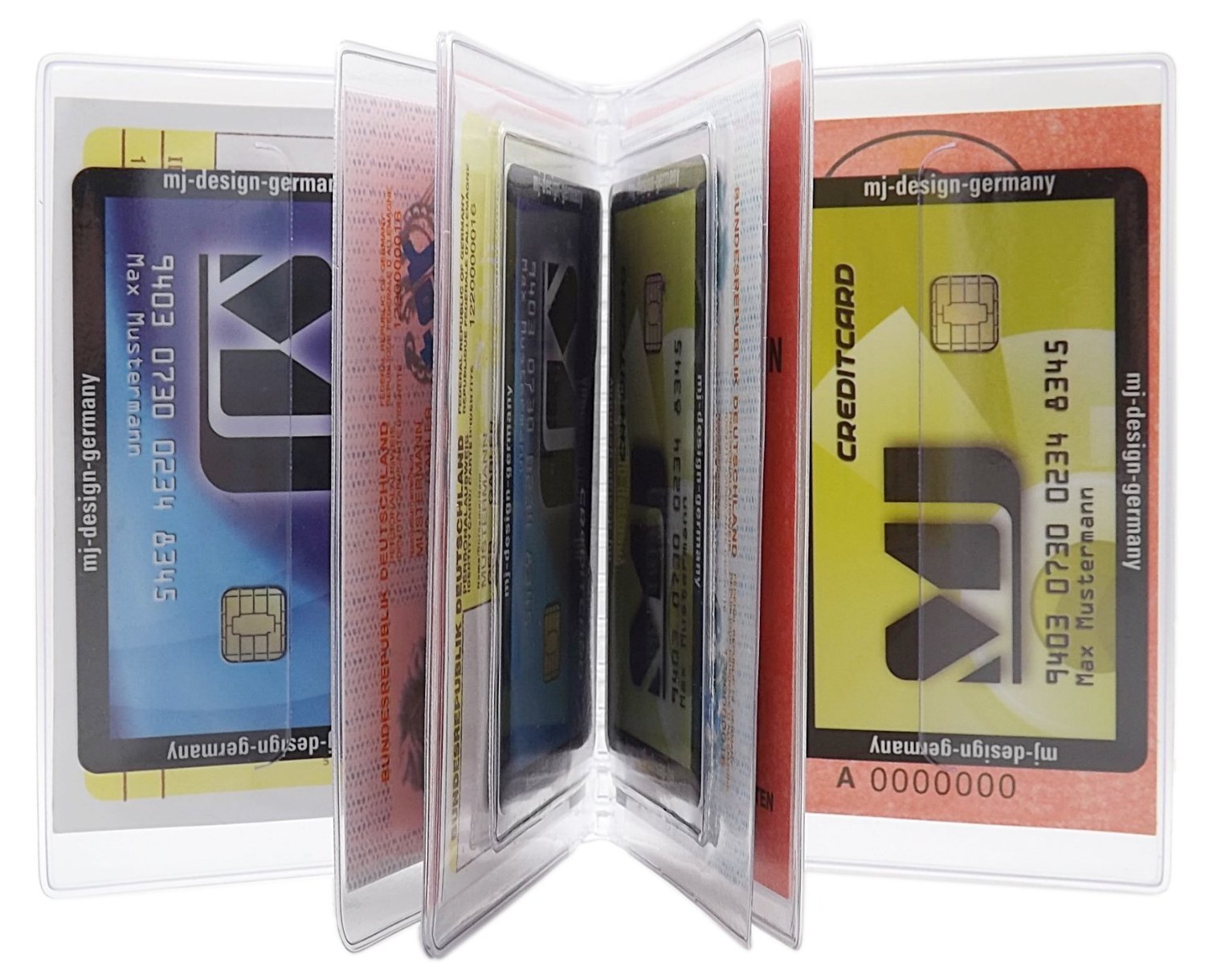 myledershop Karten- und Ausweisetuis MJ-Design-Germany porta carte 12 scomparti colori assortiti