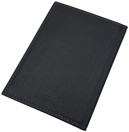 myledershop Karten- und Ausweisetuis porta carte nero pelle di bufalo