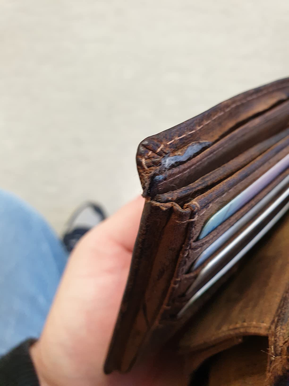 myledershop Herren Geldbörsen portafoglio uomo teschio in pelle di bufalo marrone RFID NFC