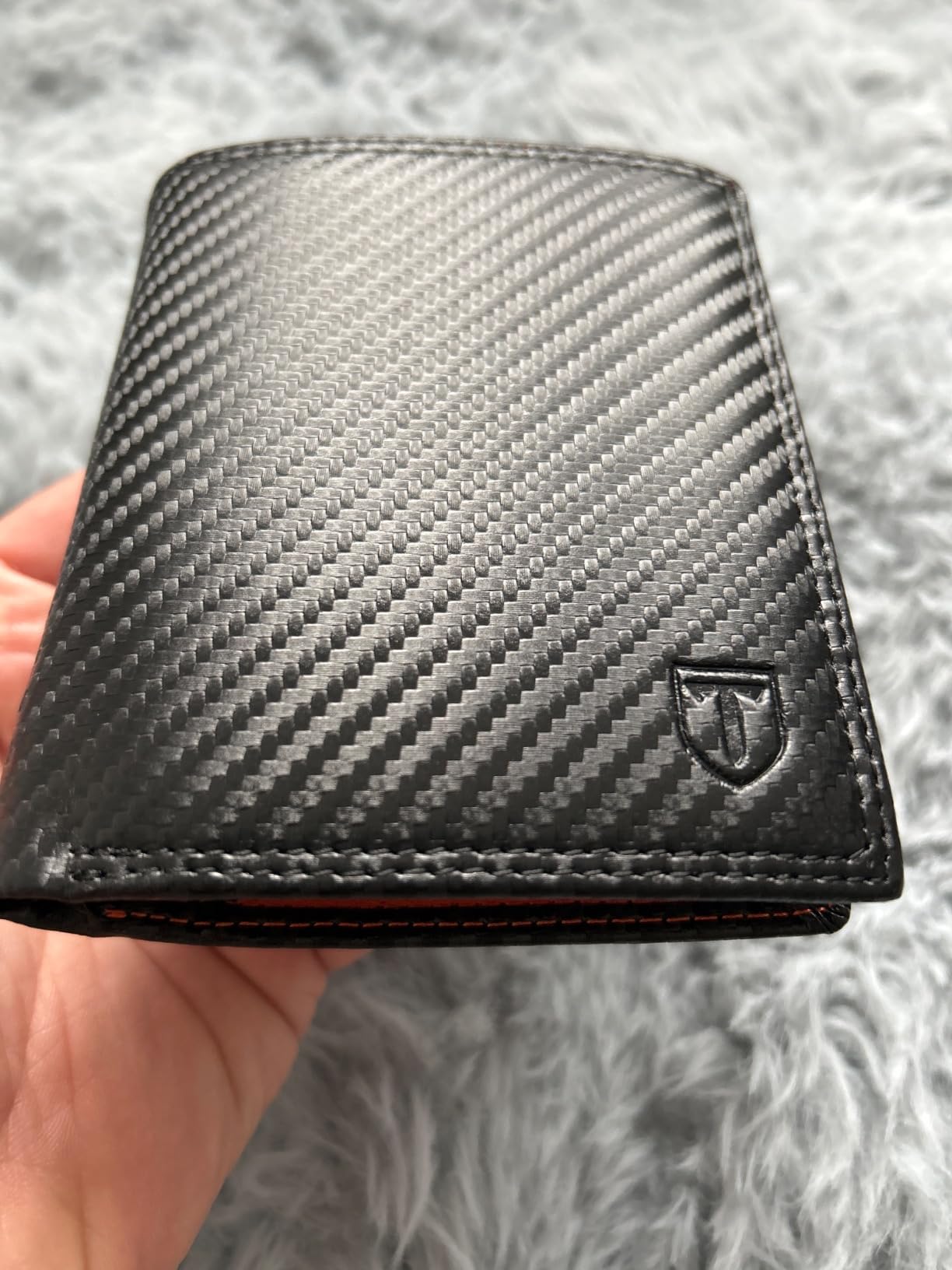 TENBST Classic Wallet portafoglio uomo nero arancione 1 pezzo RFID