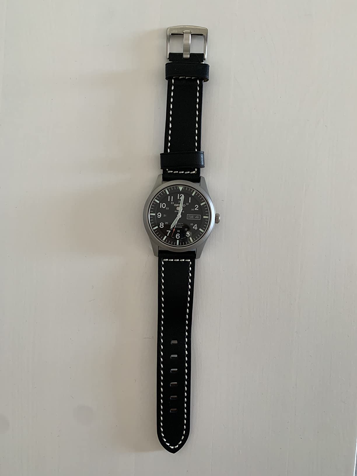 myledershop Uhrenarmbänder cinturino orologio 22 mm nero in pelle