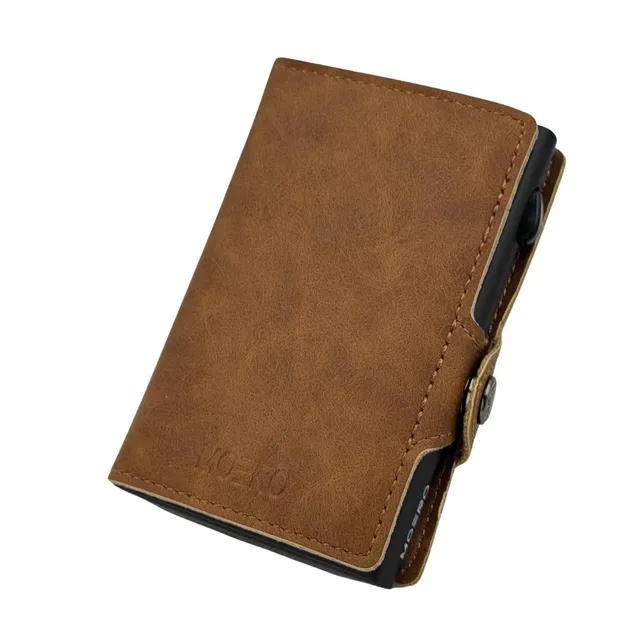 Moero Linea Classic Classic Zip Vintage portafoglio Marrone Chiaro RFID