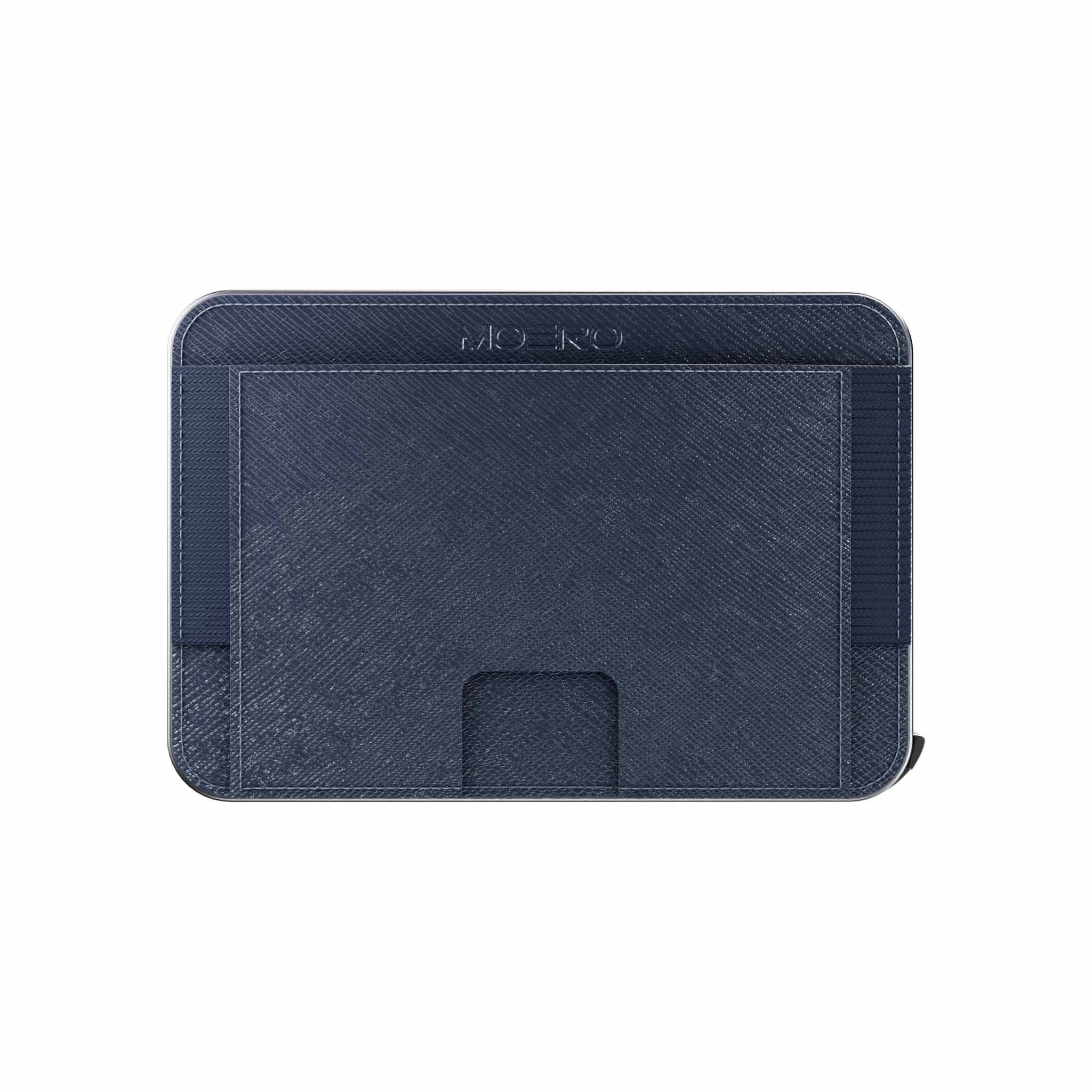 Moero Linea M2 M2 Pro Saffiano Blue portafoglio MagSafe RFID