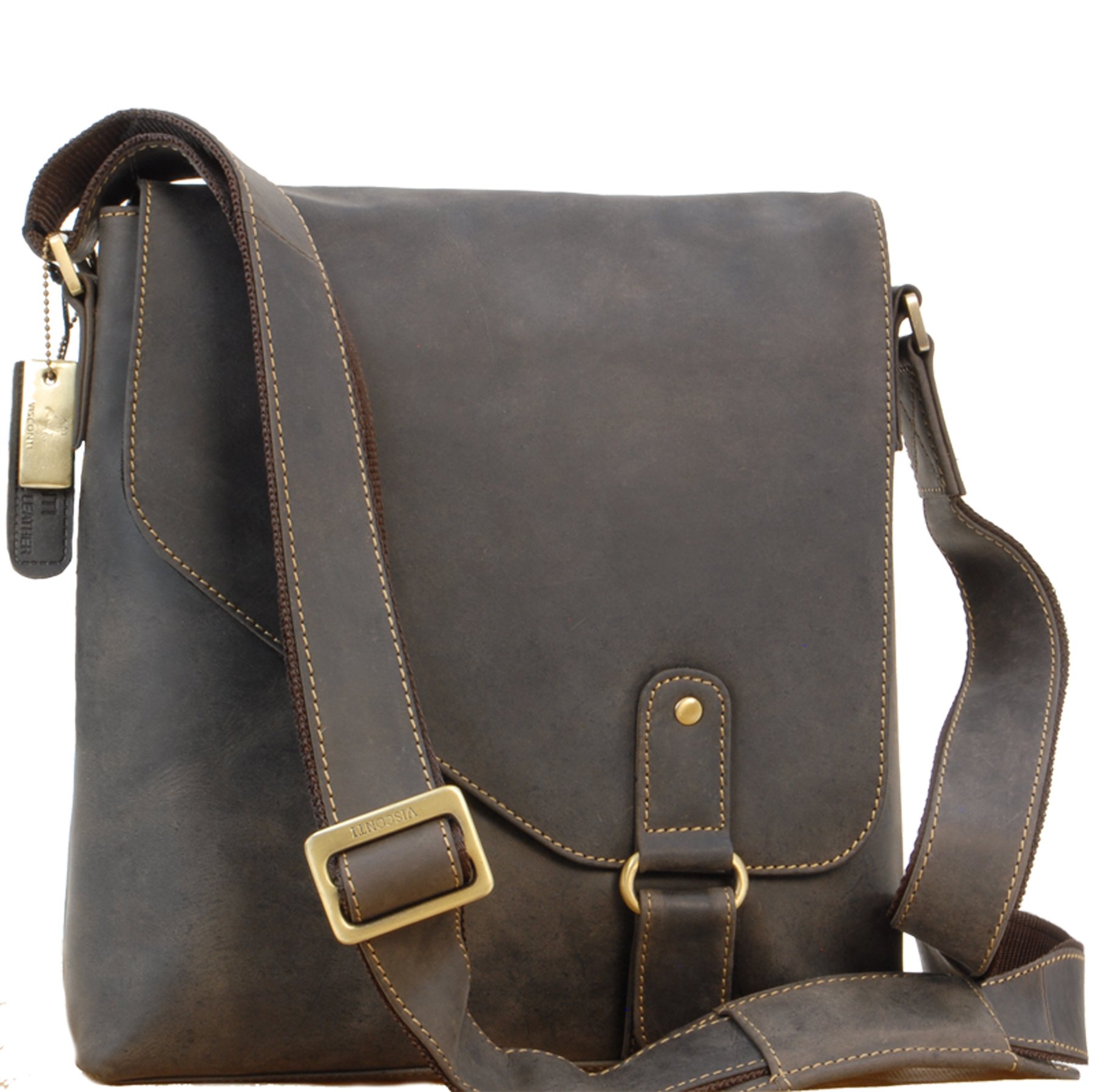Visconti Hunters Bags 16071 Aspin borsa messenger in pelle marrone olio
