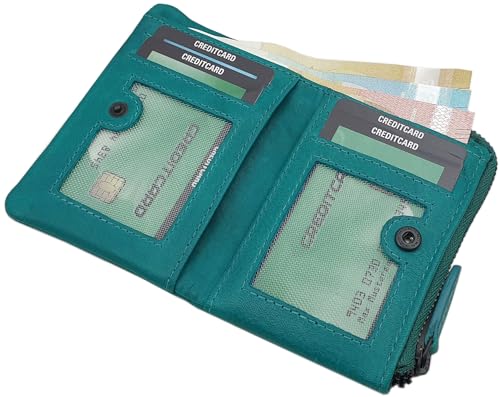 myledershop Herren Geldbörsen portafoglio uomo nero RFID