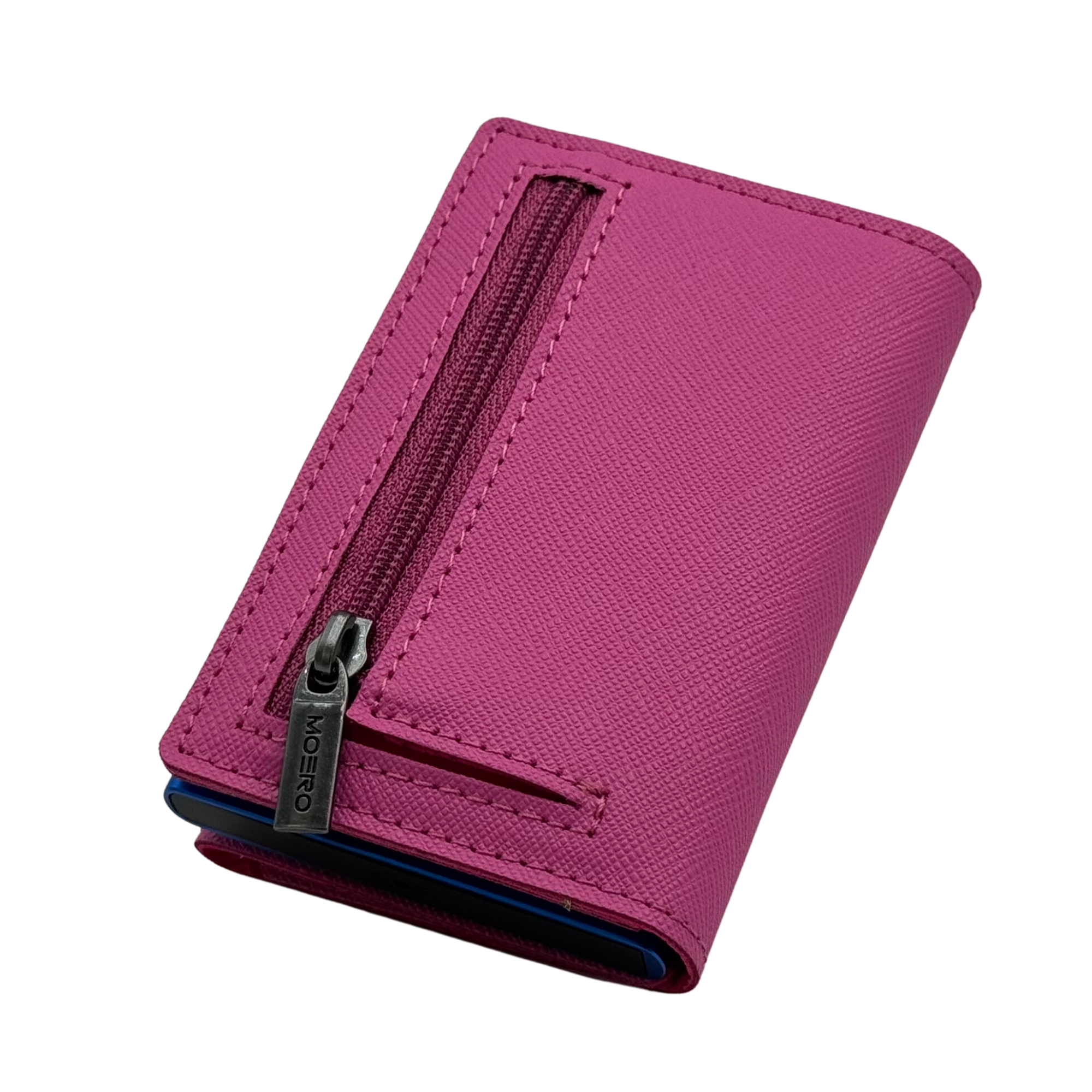 Moero Linea PRO PRO Zip Saffiano portafoglio Fucsia Pink RFID