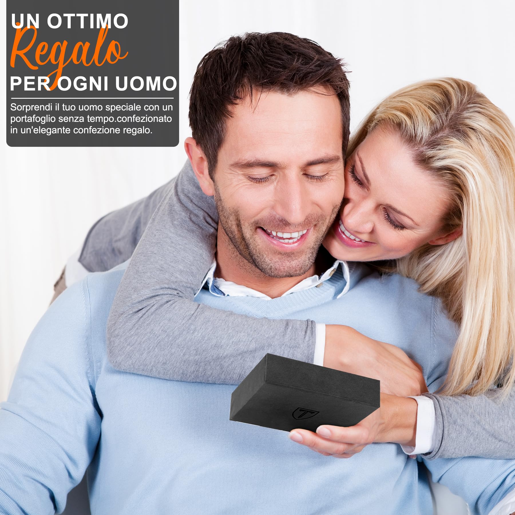 TENBST Card Holder portafoglio slim nero con protezione RFID
