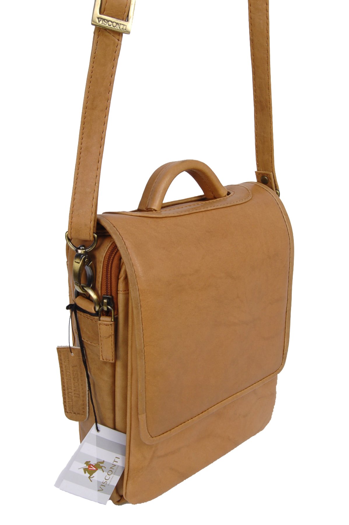 Visconti Atlantic 1603 Grace borsa a tracolla sabbia in pelle