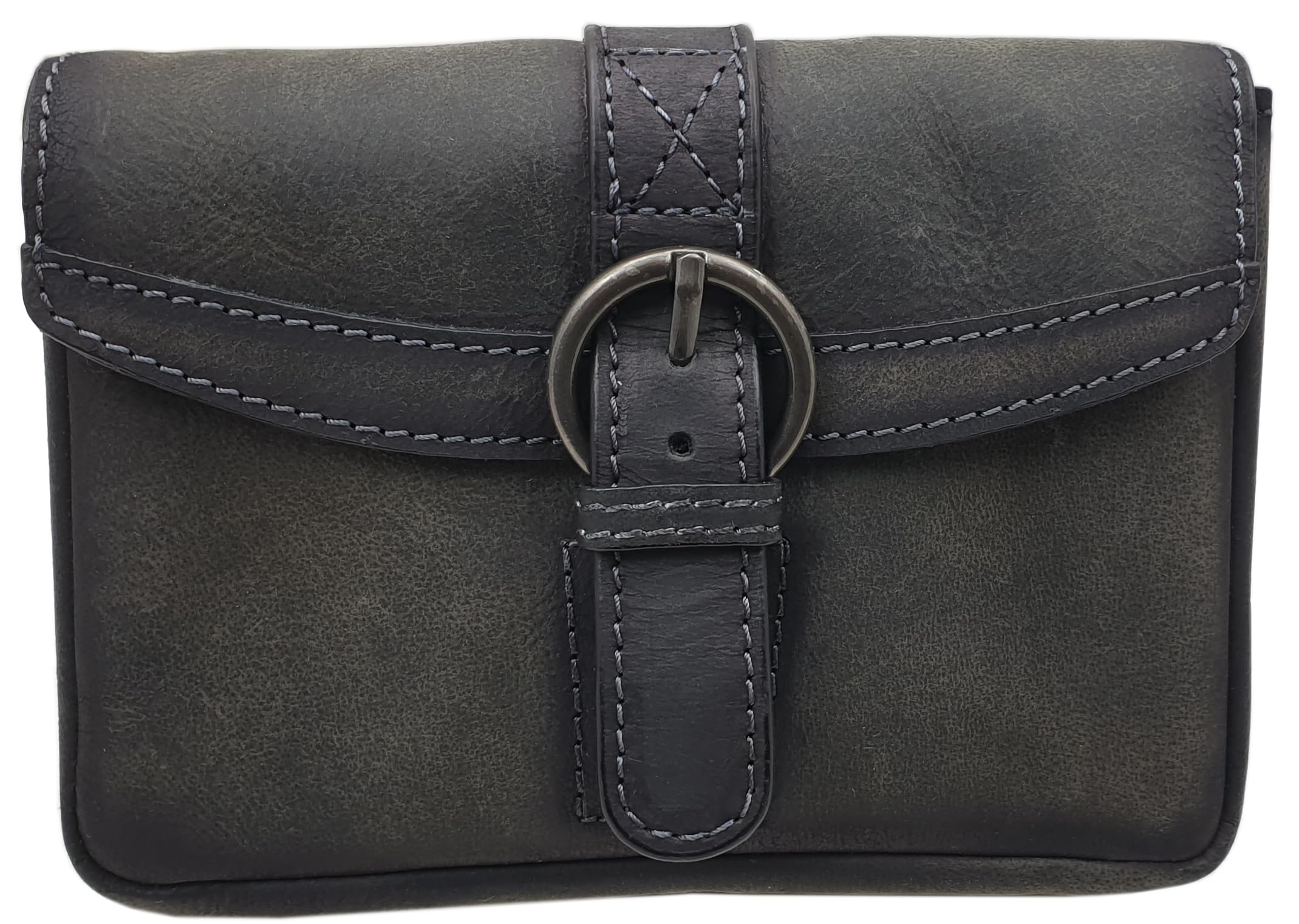 myledershop Gürtel-/Taschen marsupio in pelle di bufalo grigio vintage