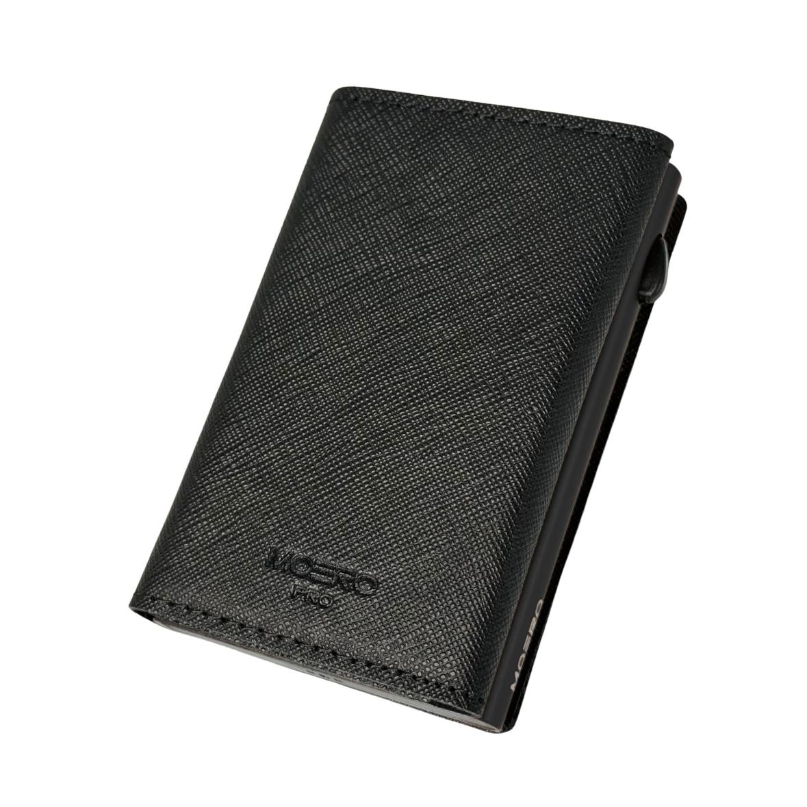 Moero Linea PRO PRO Zip Saffiano portafoglio nero RFID