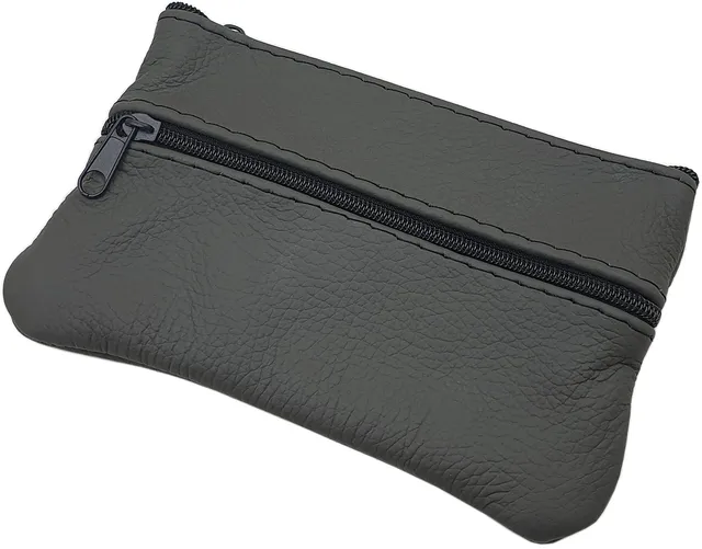myledershop Schlüsseltaschen grande portachiavi in pelle grigio scuro