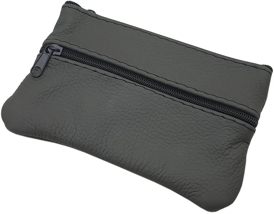 myledershop Schlüsseltaschen grande portachiavi in pelle grigio scuro