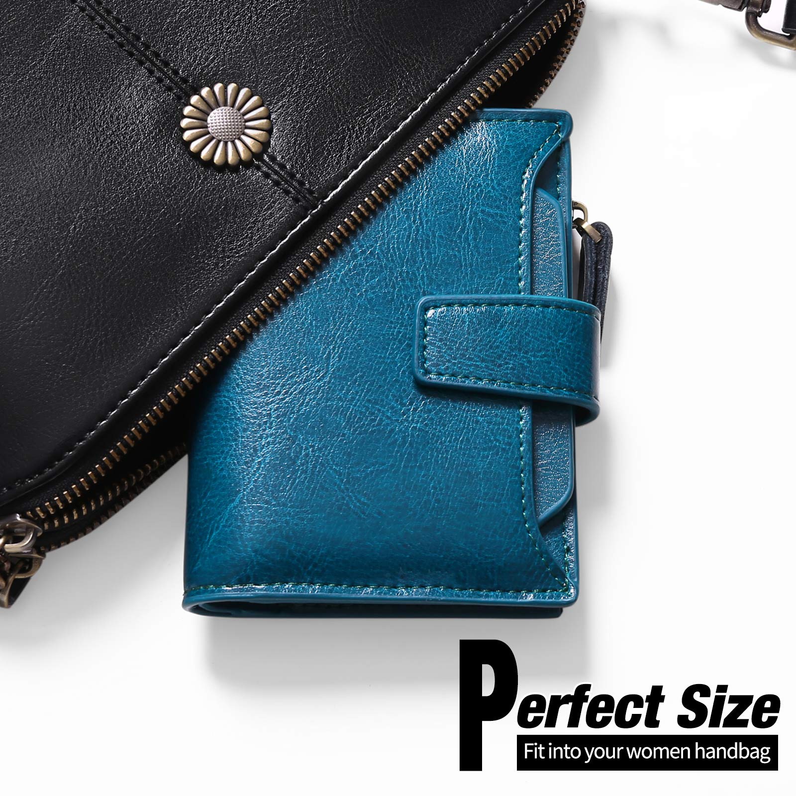 GOIACII SMALL WALLET A01 portafoglio blu pavone piccolo RFID