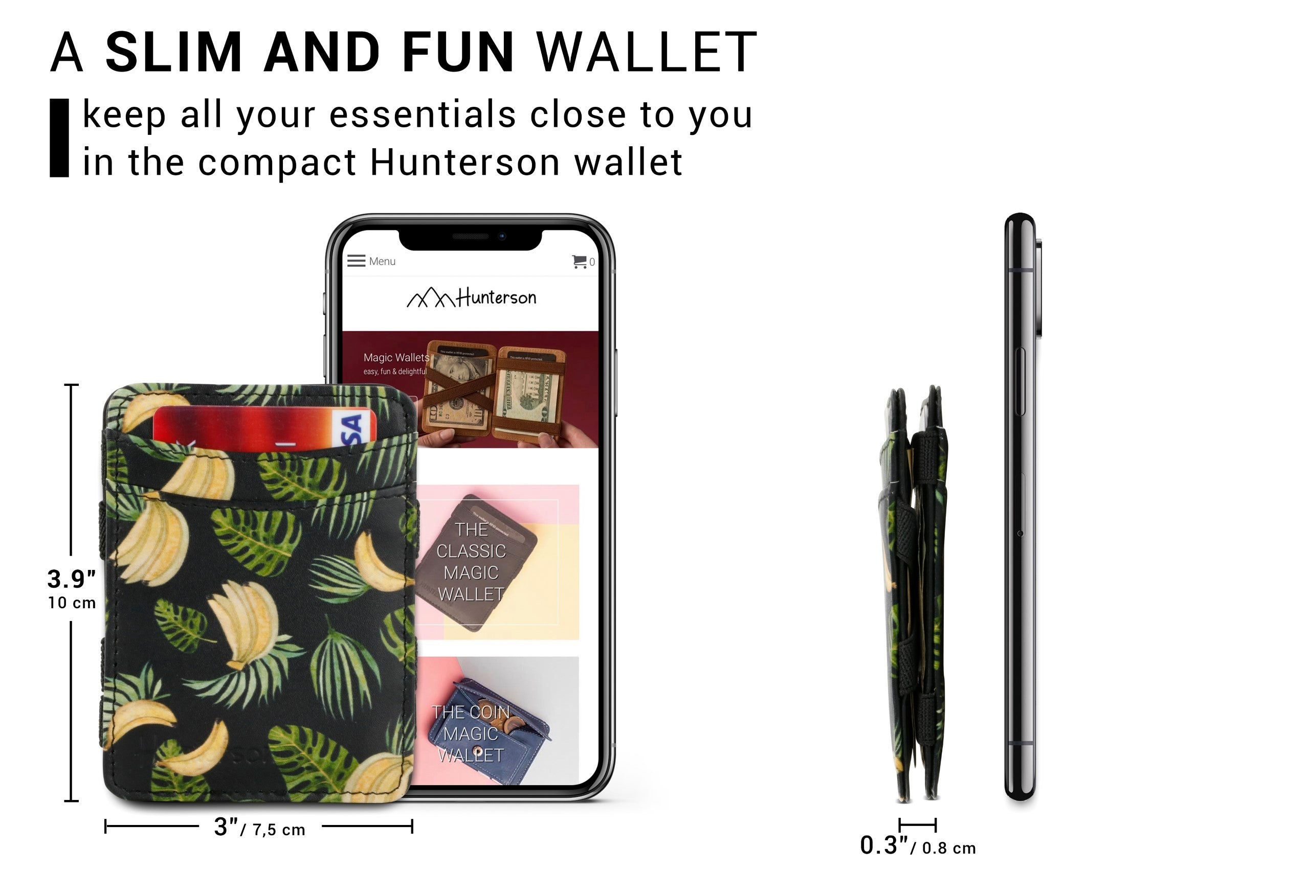 Hunterson The Tropical Prints The OG portafoglio Banana RFID