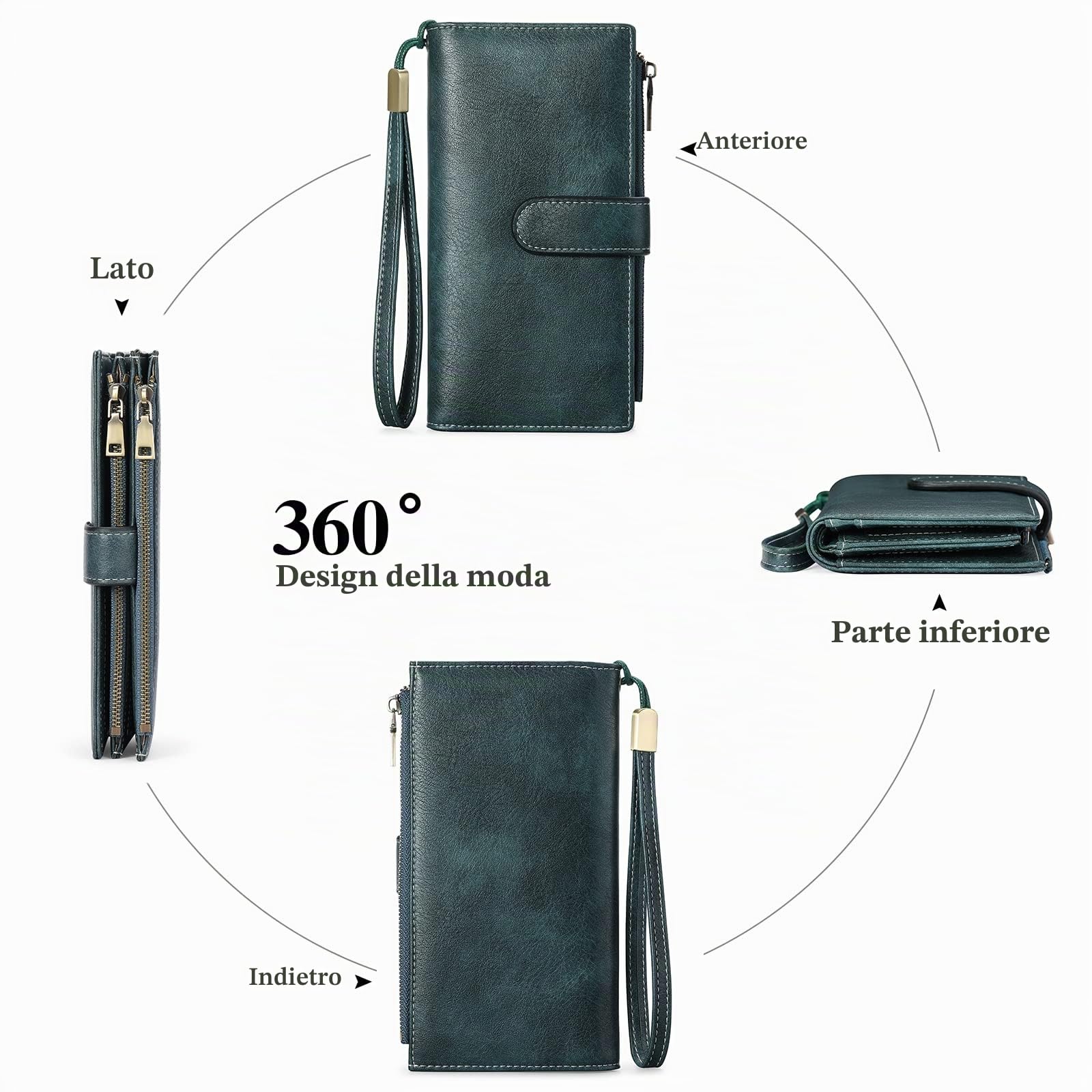 GOIACII WOMEN'S LARGE WALLET portafoglio lungo da donna RFID