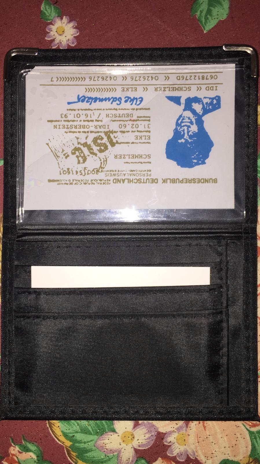 myledershop Karten- und Ausweisetuis porta carte d'identità e credito nero