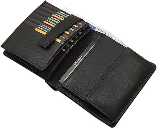 myledershop Herren Geldbörsen portafoglio verticale nero RFID