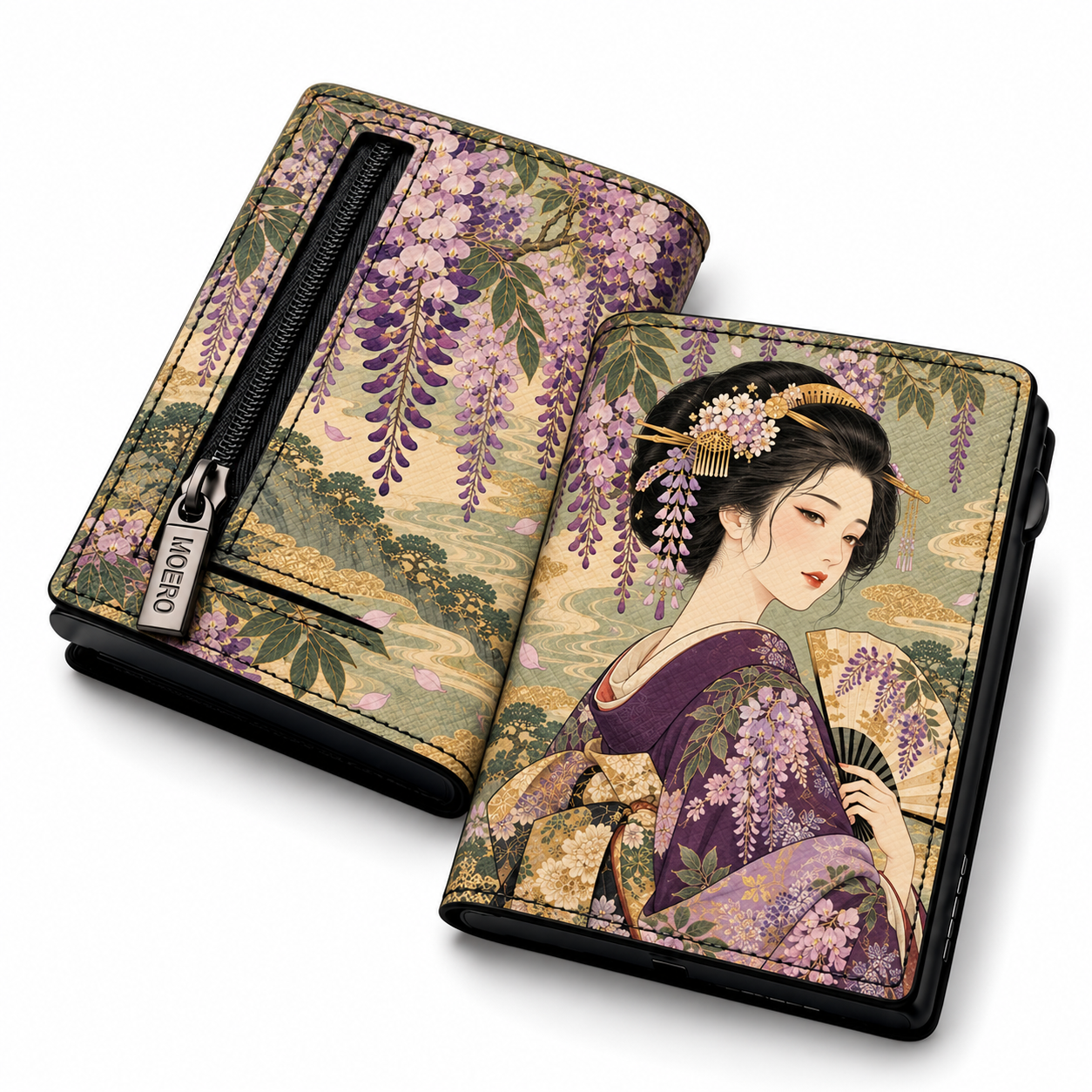 Moero Edizioni Speciali Geisha Japanese Art portafoglio RFID compatto