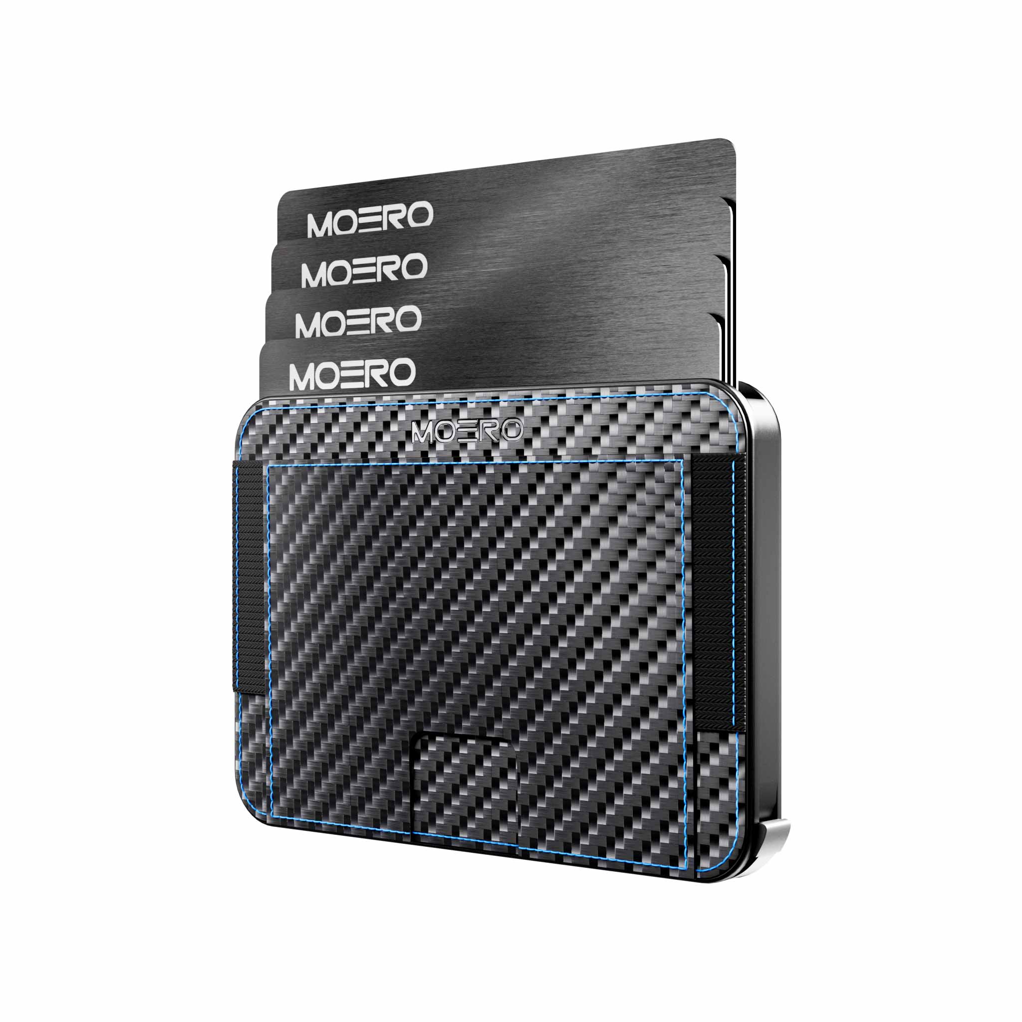 Moero Linea M2 M2 Pro Carbon Racing Blue portafoglio MagSafe RFID