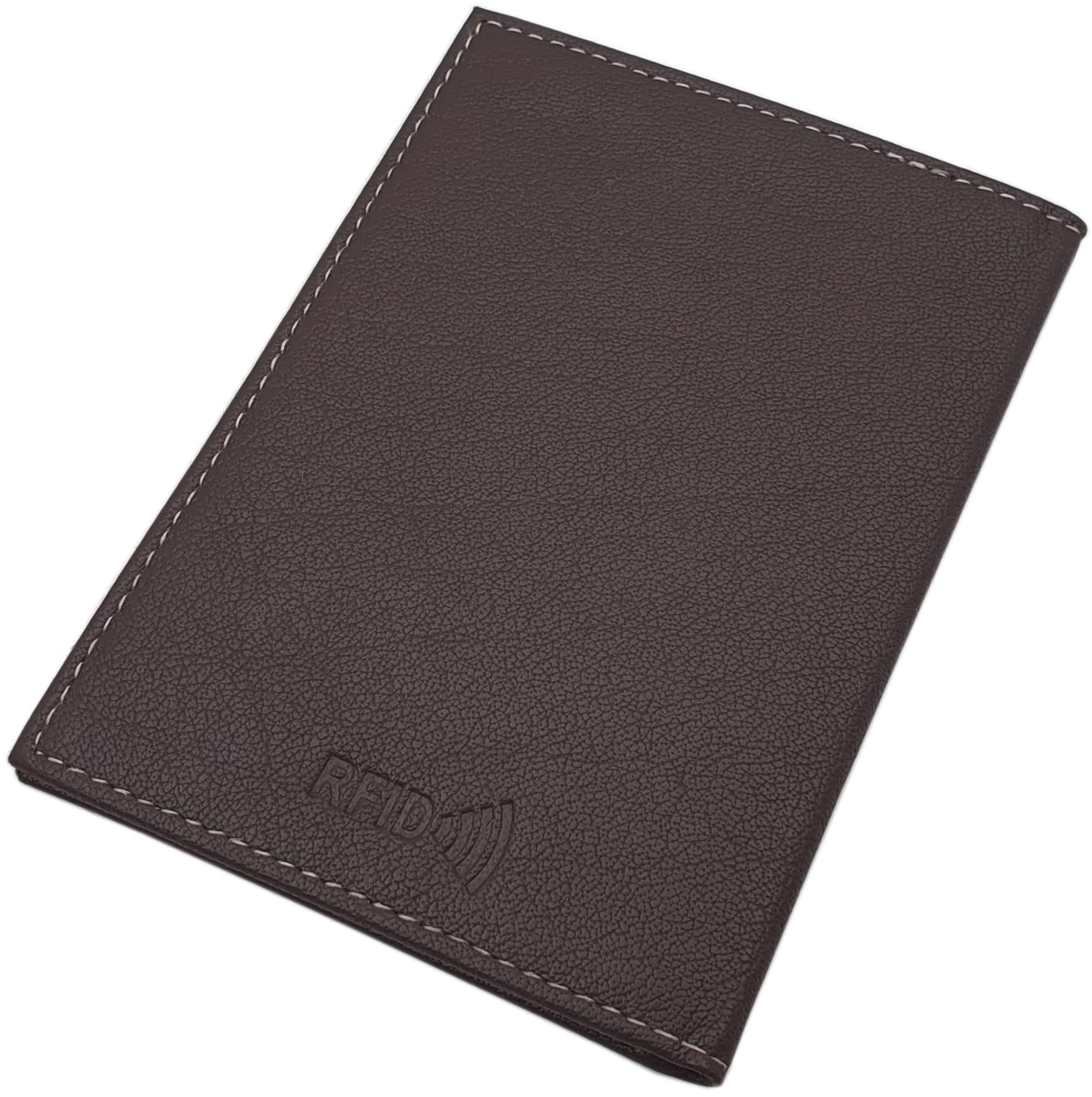 myledershop Karten- und Ausweisetuis porta carte Marrone RFID NFC