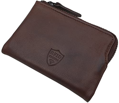 myledershop Herren Geldbörsen portafoglio marrone RFID NFC