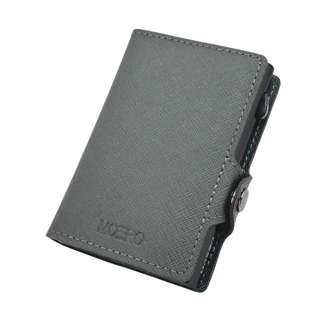 Moero Linea Classic Classic Zip Saffiano portafoglio grigio RFID