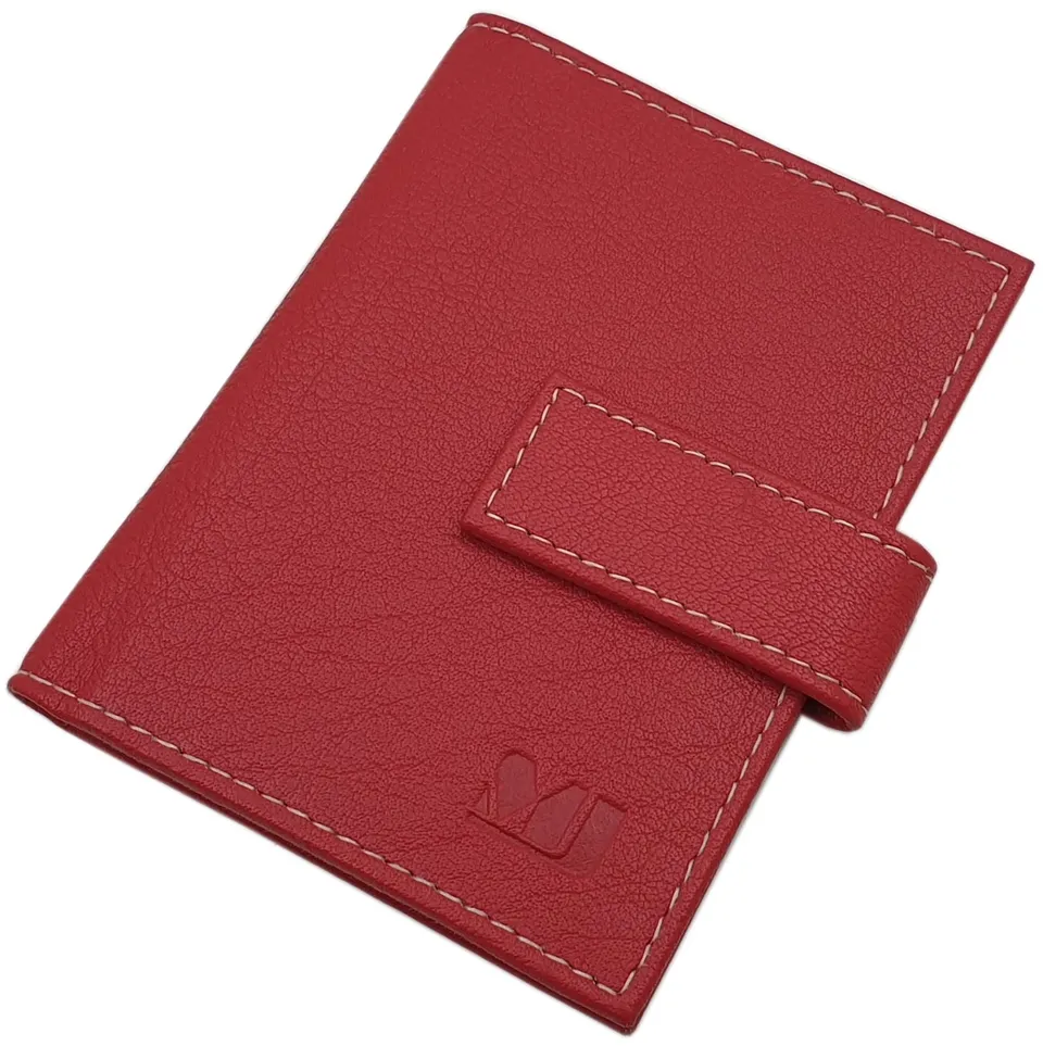 myledershop Kredit- und Visitenkartenetuis porta carte rosso 24 scomparti RFID