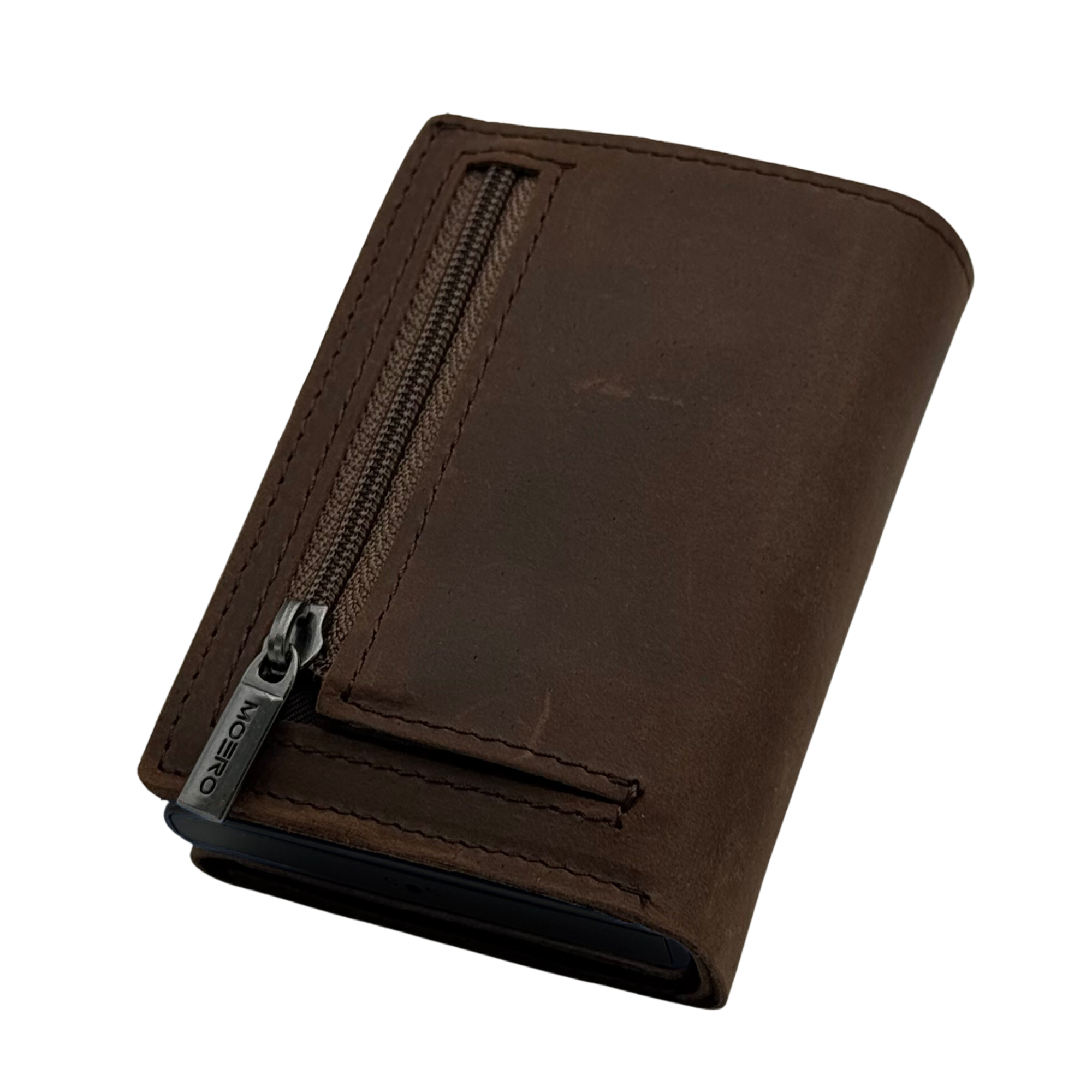 Moero Linea PRO PRO PLUS Zip portafoglio Cioccolato RFID