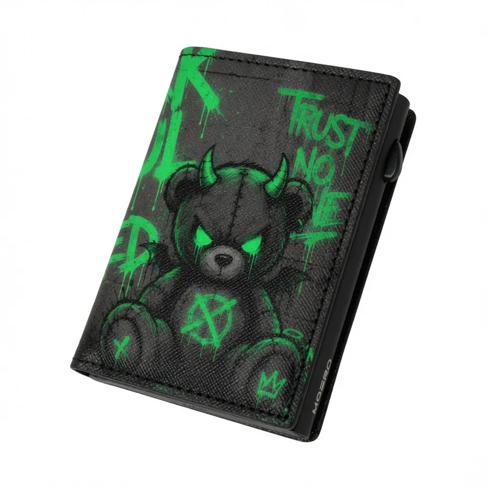 Moero Edizioni Speciali Teddy Dark Soul portafoglio RFID zip