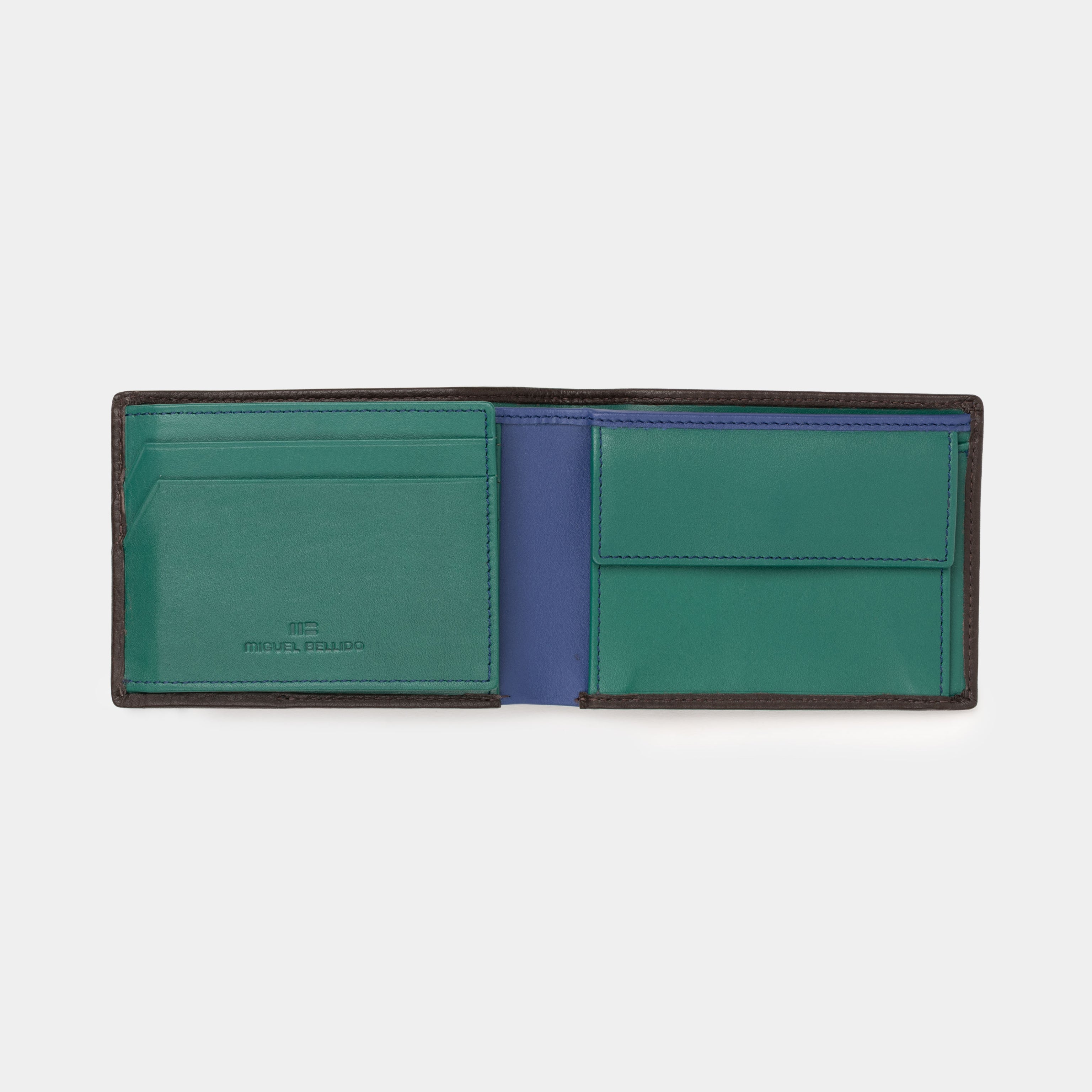 Miguel Bellido Carteras Hamburgo portafoglio Marrone scuro con portamonete RFID