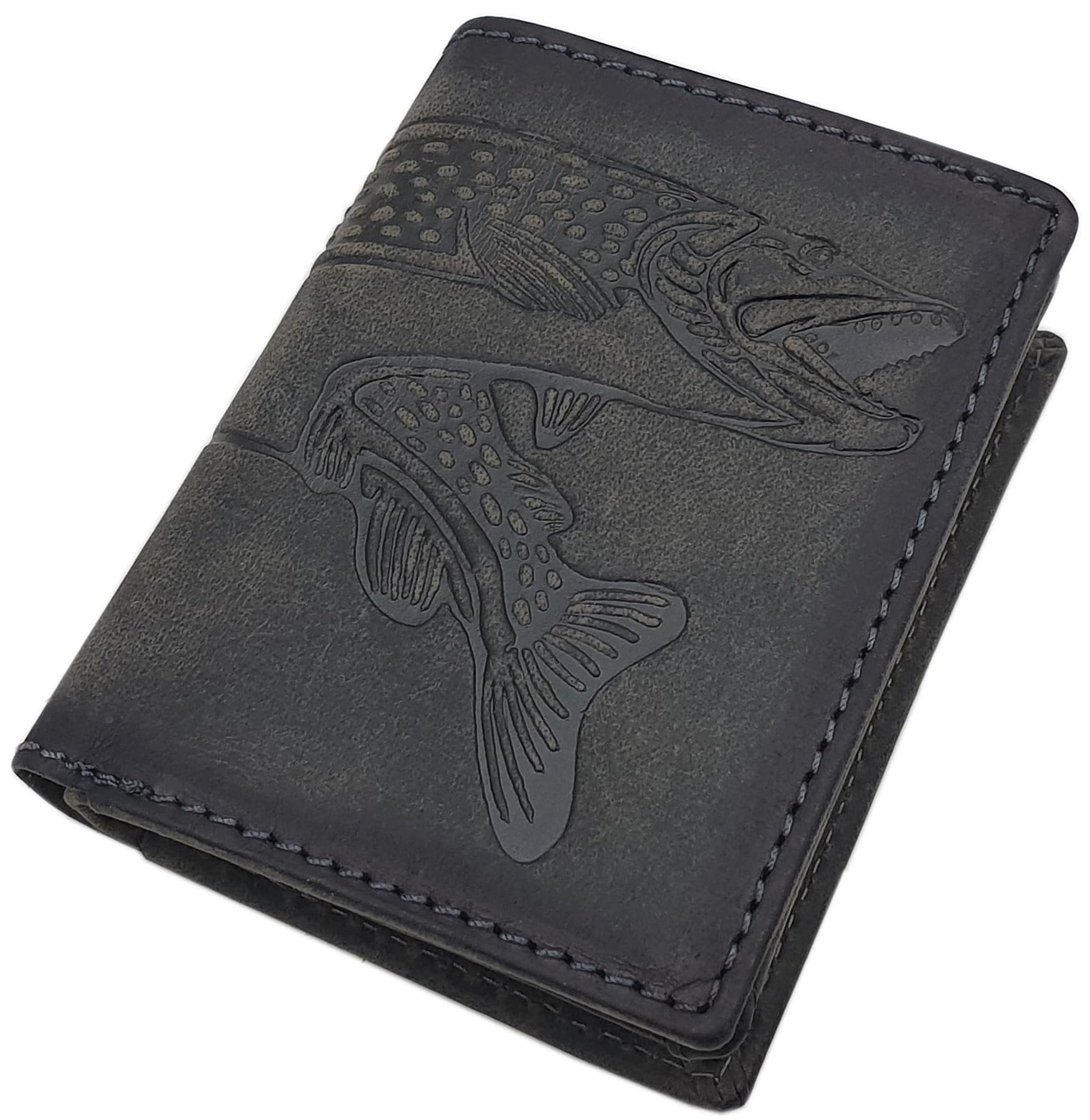 myledershop Herren Geldbörsen piccolo portafoglio uomo marrone pelle bufalo RFID NFC