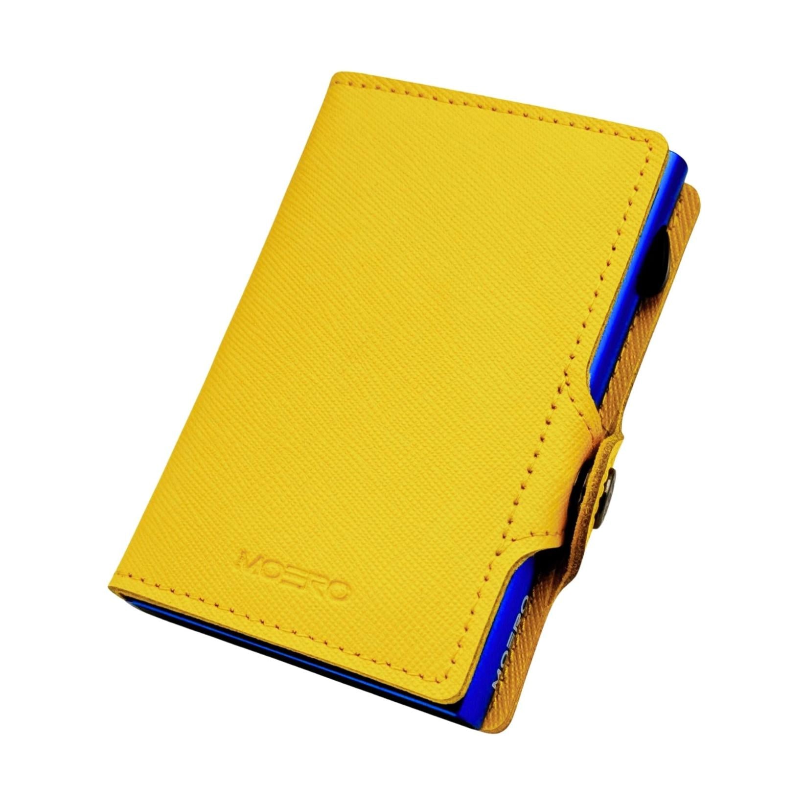 Moero Linea Classic Classic Zip Saffiano portafoglio giallo RFID
