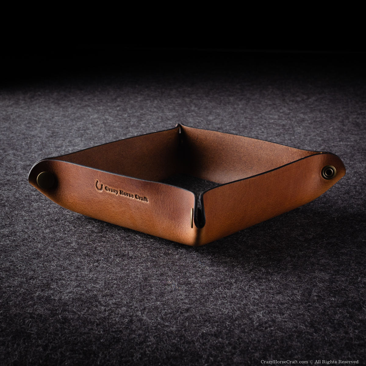 Crazy Horse Craft Desk Accessories vassoio svuotatasche in pelle Classic Brown 13,5 cm