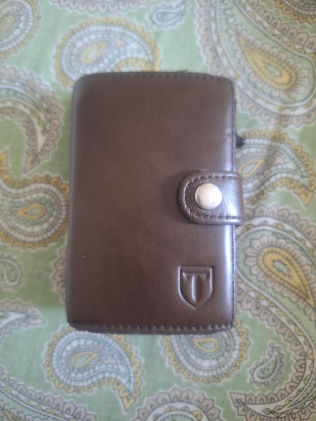 TENBST Card Holder portafoglio uomo nero arancione RFID 10 carte