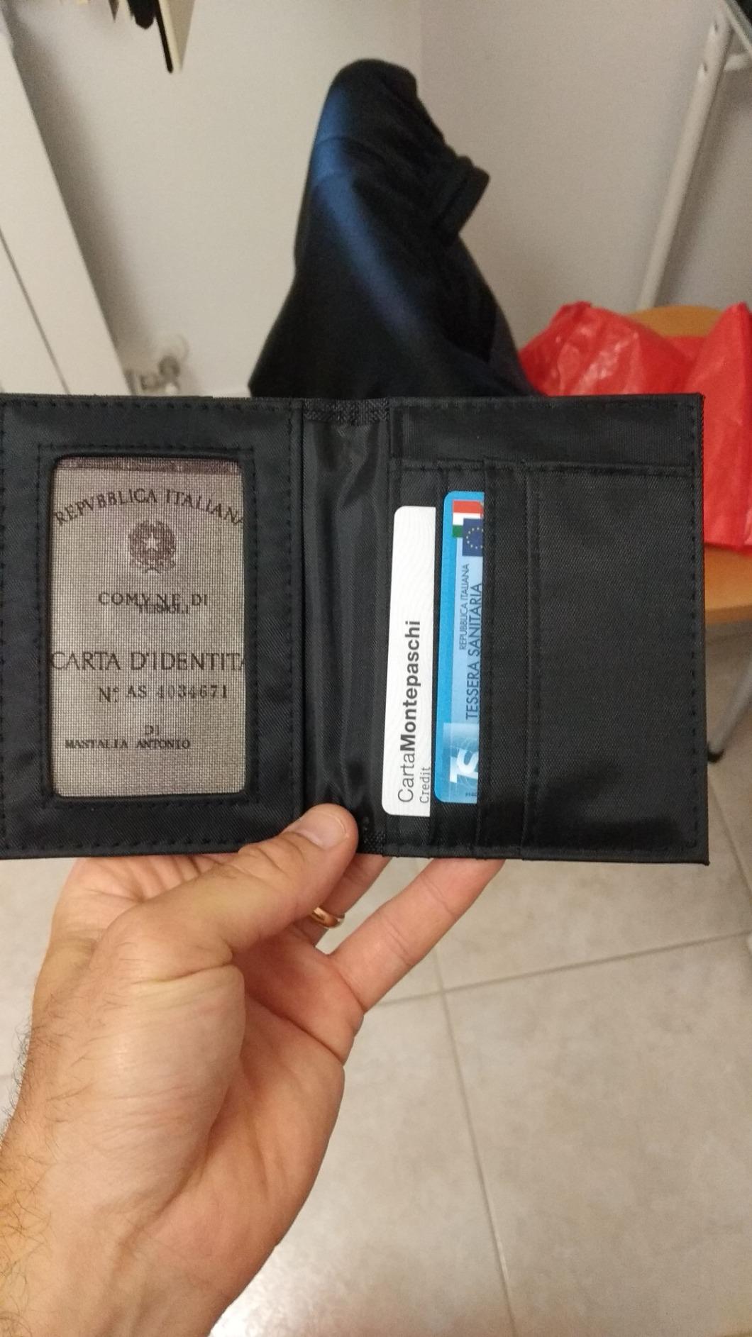 myledershop Karten- und Ausweisetuis porta documenti 6 scomparti nylon similpelle