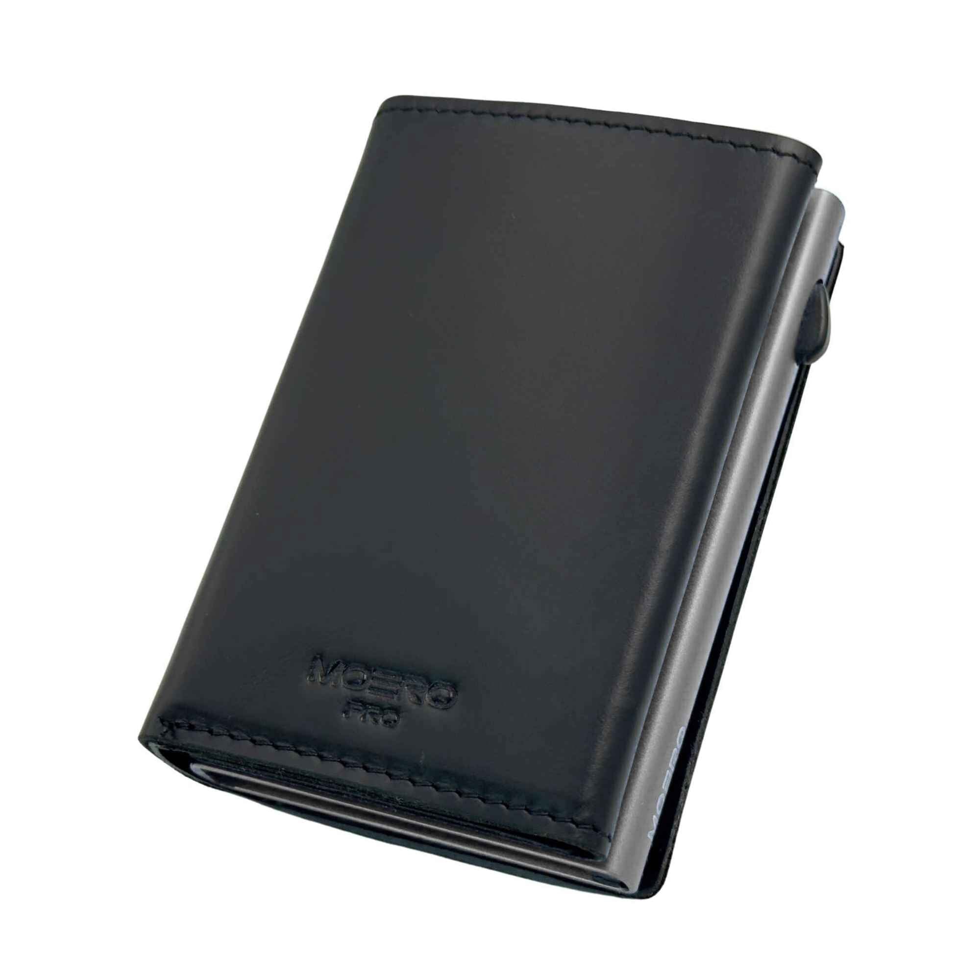 Moero Linea PRO PRO PLUS Zip portafoglio nero in pelle RFID