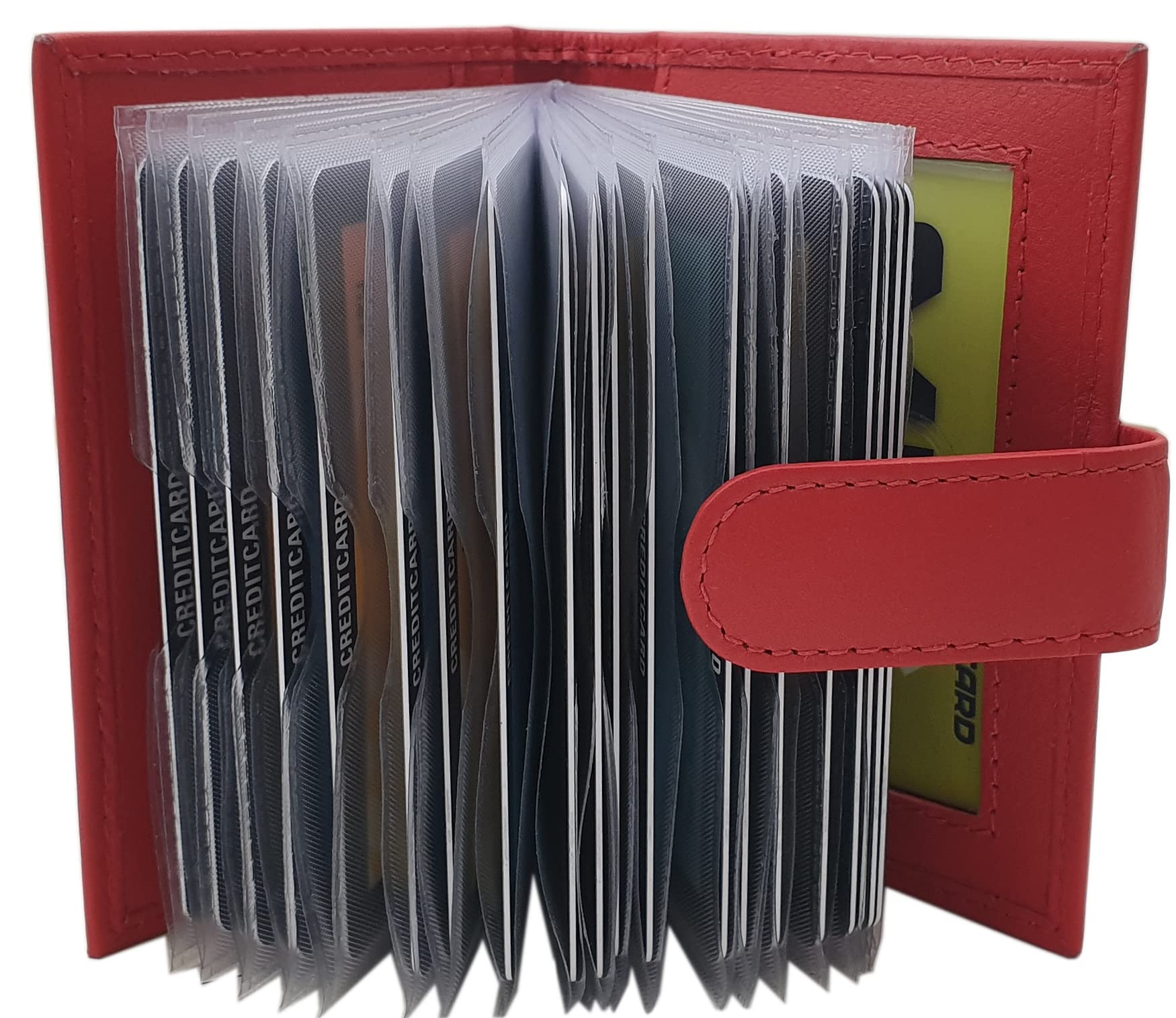 myledershop Kredit- und Visitenkartenetuis porta carte Nero 22 scomparti pelle