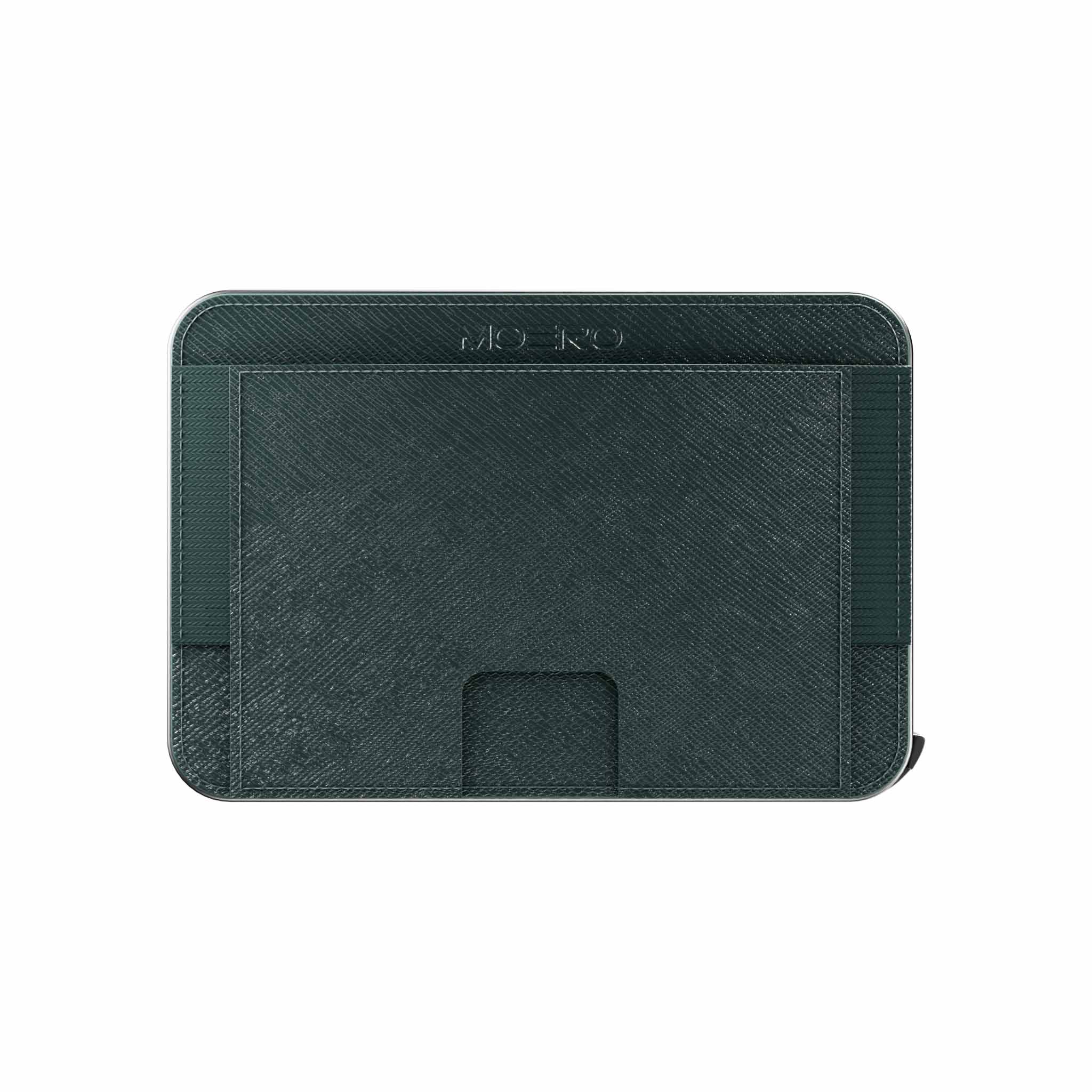 Moero Linea M2 M2 Pro Saffiano Green portafoglio MagSafe RFID