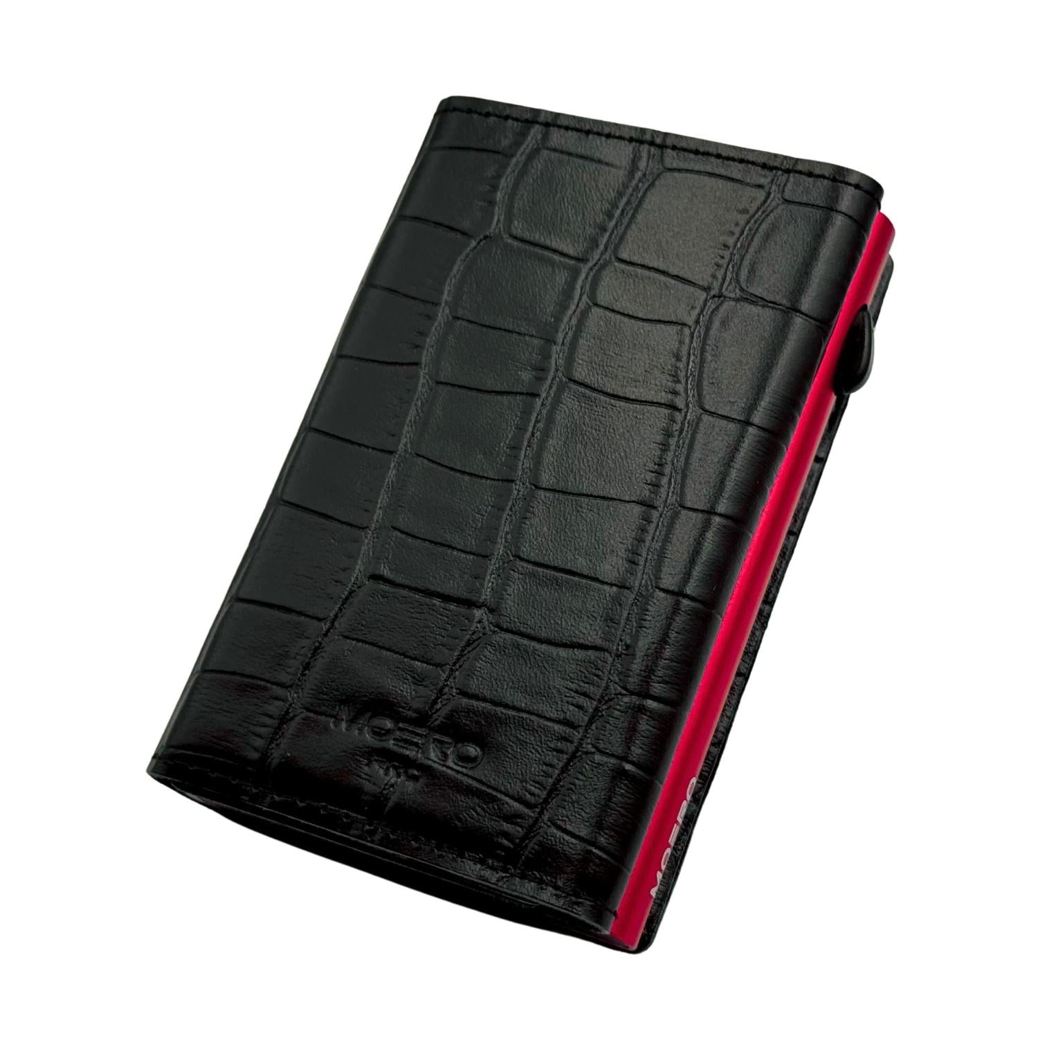 Moero Linea PRO PRO Zip Croco portafoglio nero RFID