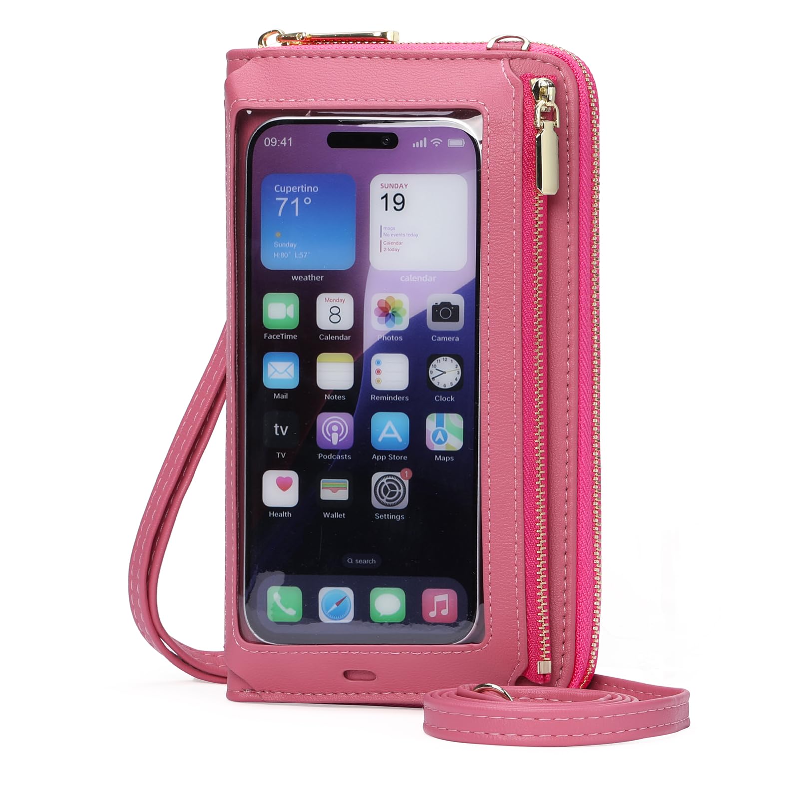 GOIACII CROSSBODY borsa a tracolla per telefono A01 nero touchscreen