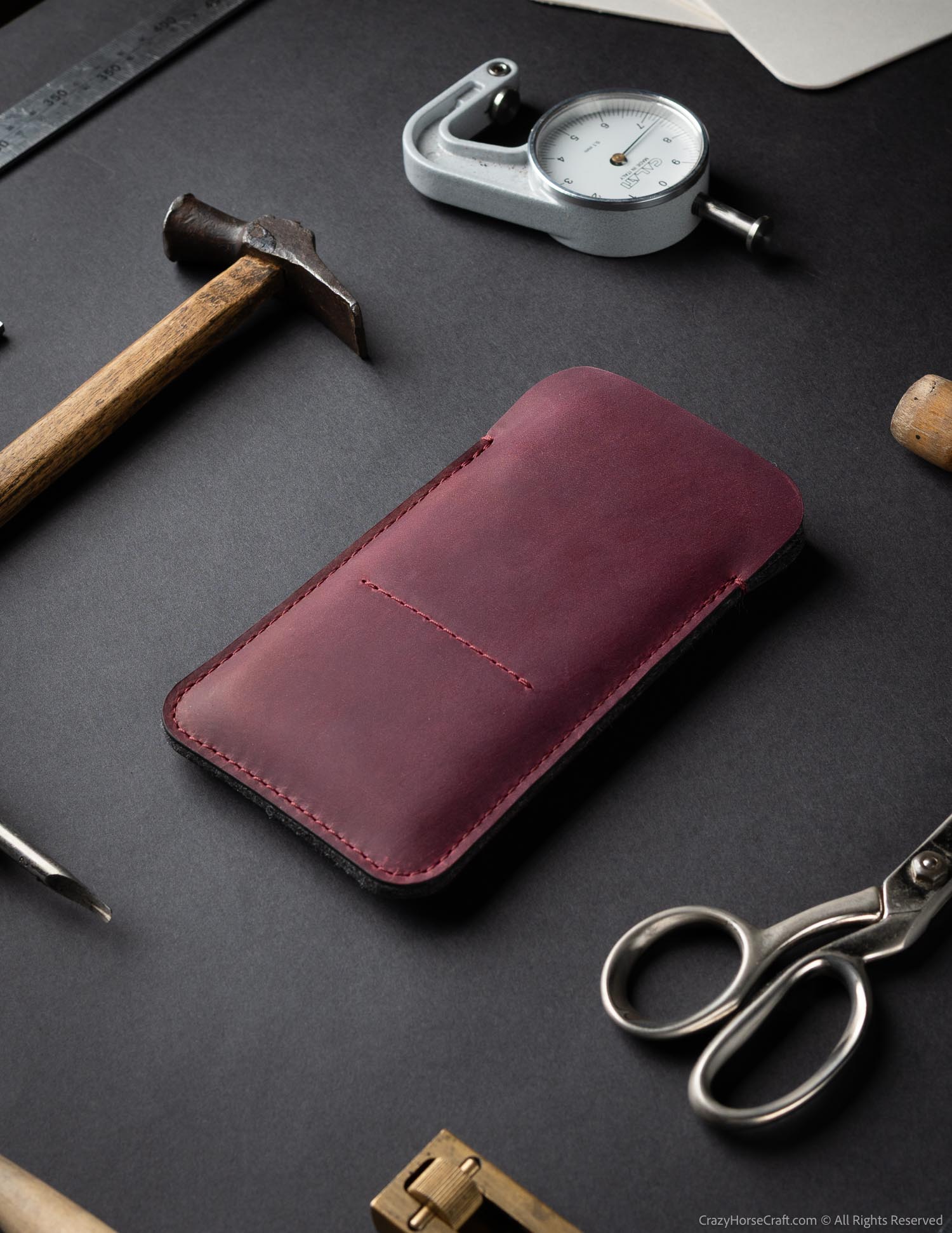 Crazy Horse Craft Phone Cases Classic Leather & Felt iPhone Case custodia iPhone Classic Brown in pelle