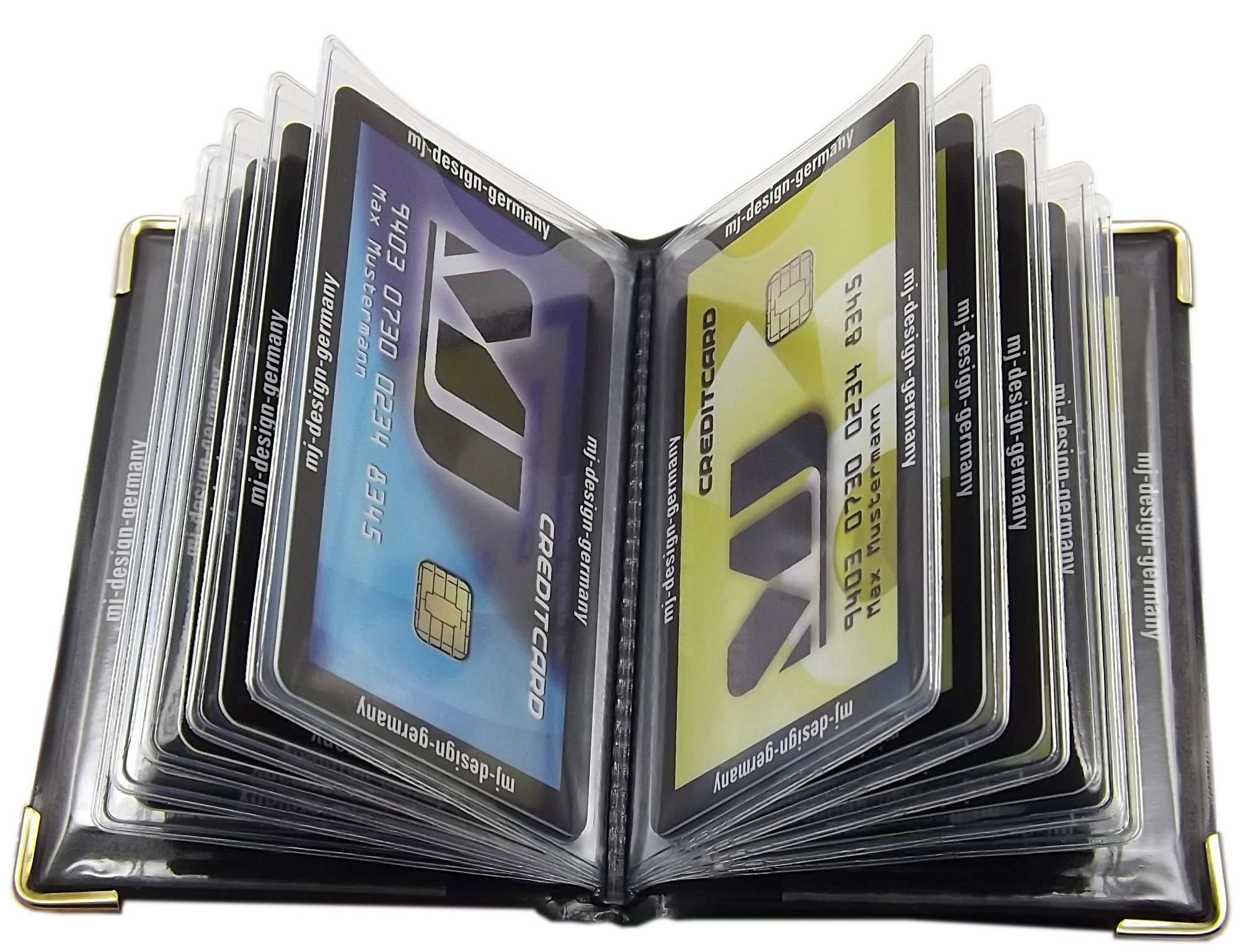 myledershop Kredit- und Visitenkartenetuis porta carte Design 3 bianco