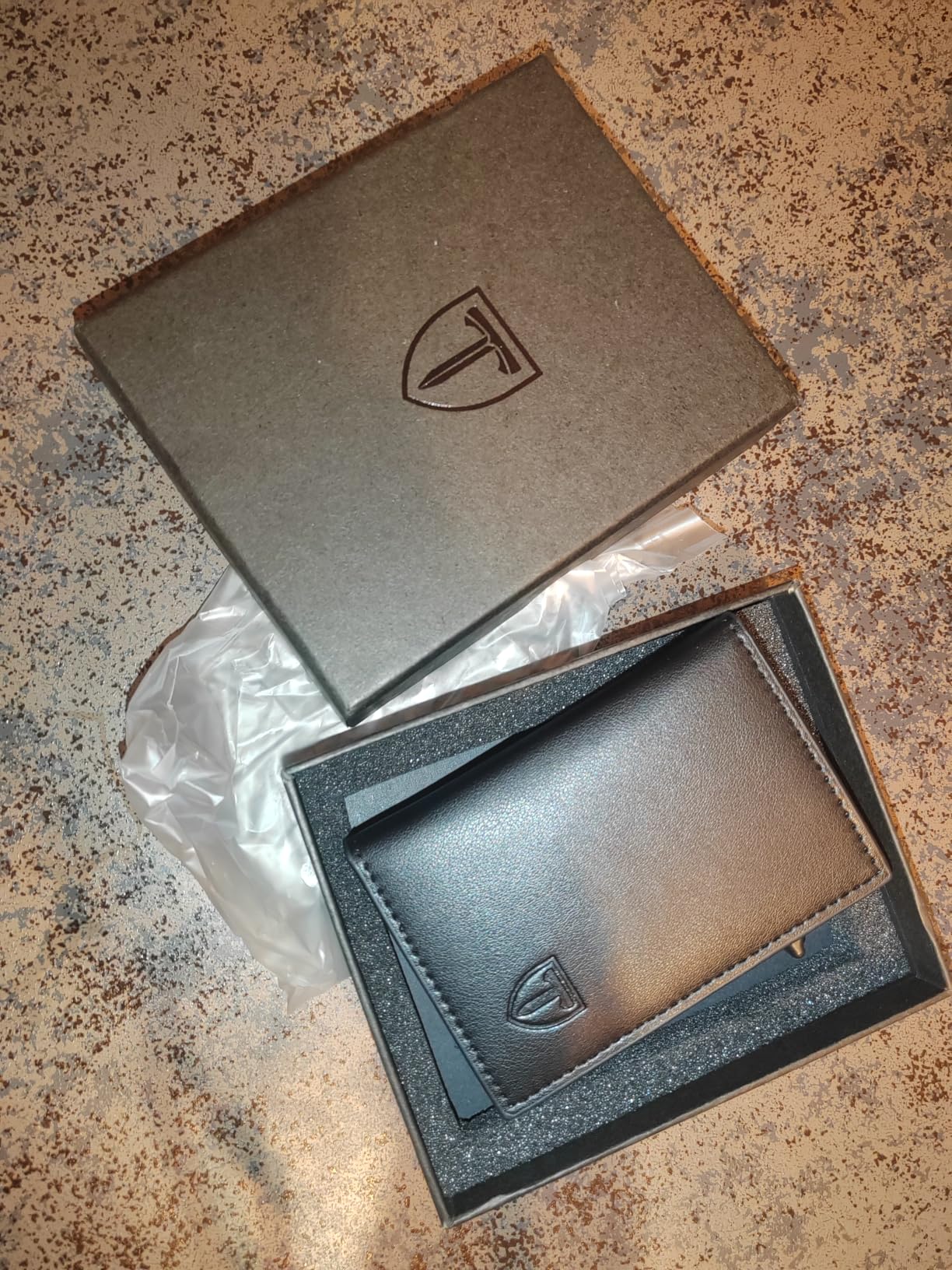 TENBST Card Holder portafoglio uomo Nero RFID con portamonete