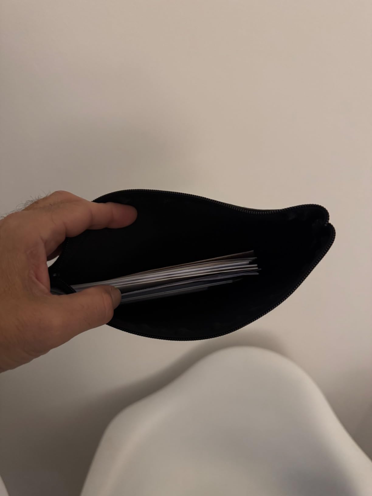 myledershop Banktaschen XL Portafoglio per banconote portafoglio nero con cerniera