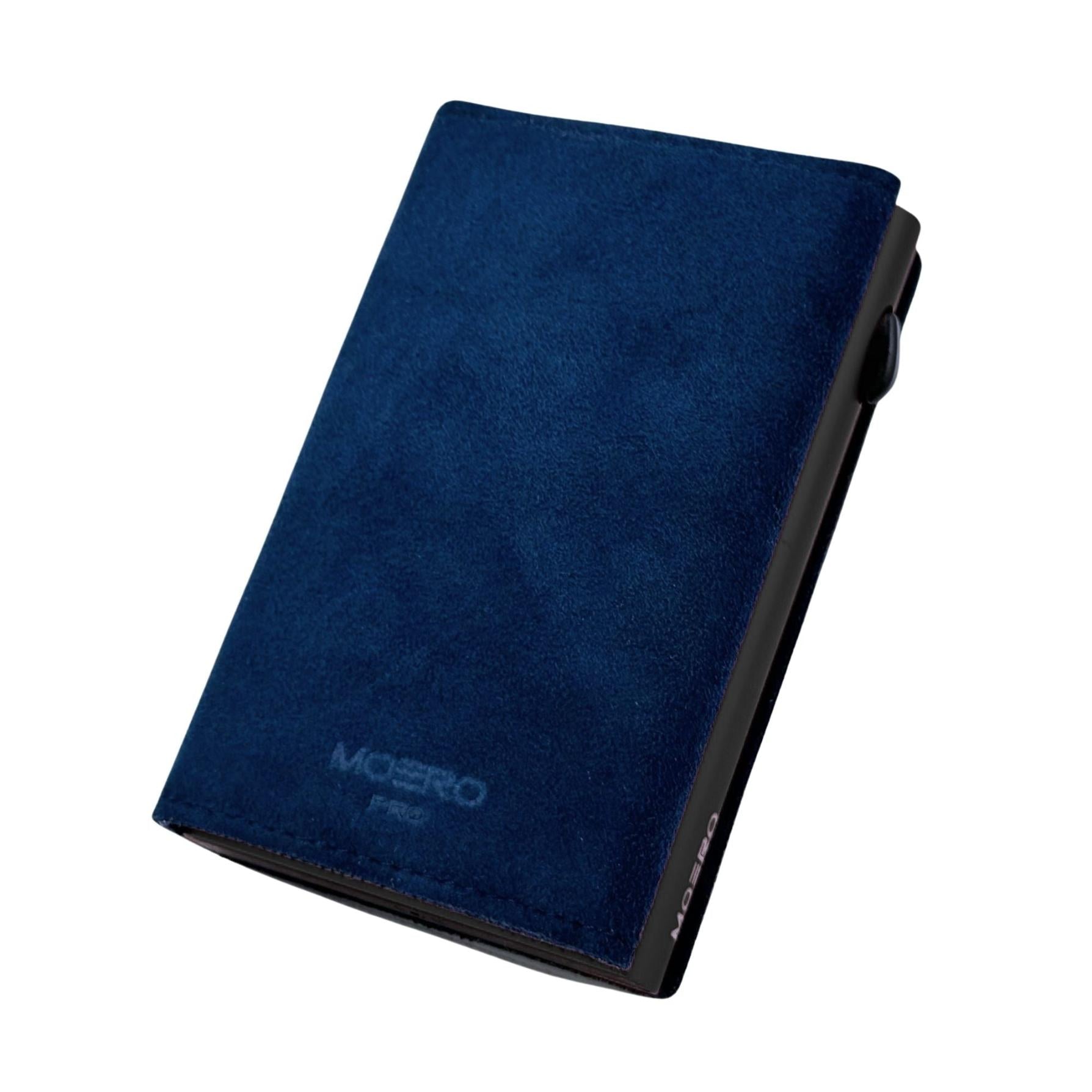 Moero Linea PRO PRO Zip SUPERIOR portafoglio blu microfibra scamosciata