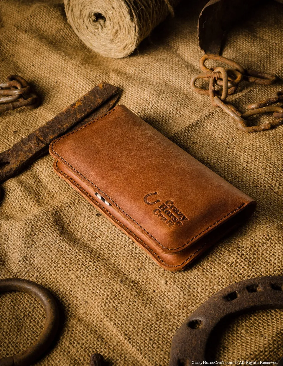 Crazy Horse Craft Phone Cases Leather Two iPhones Case Wallet custodia iPhone marrone
