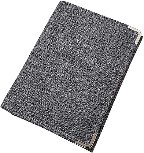 myledershop Herren Geldbörsen portafoglio verticale grigio con protezioni metalliche