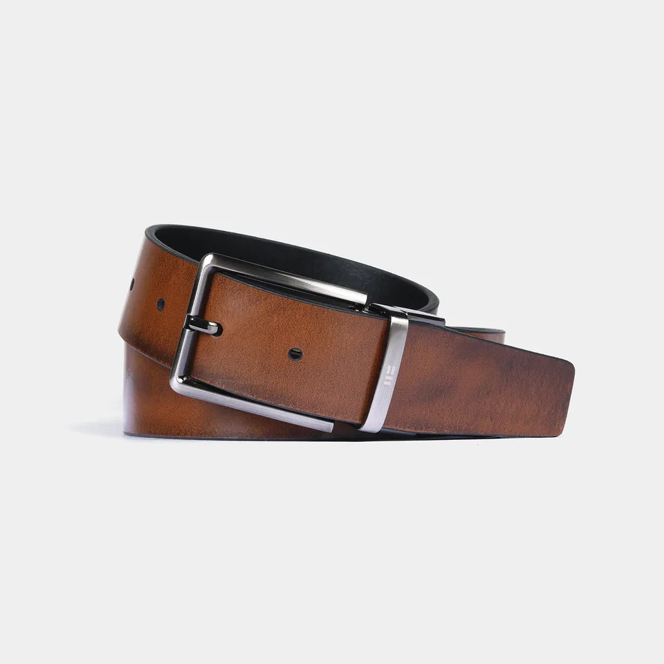 Miguel Bellido Cinturones cintura reversibile in pelle marrone/nera