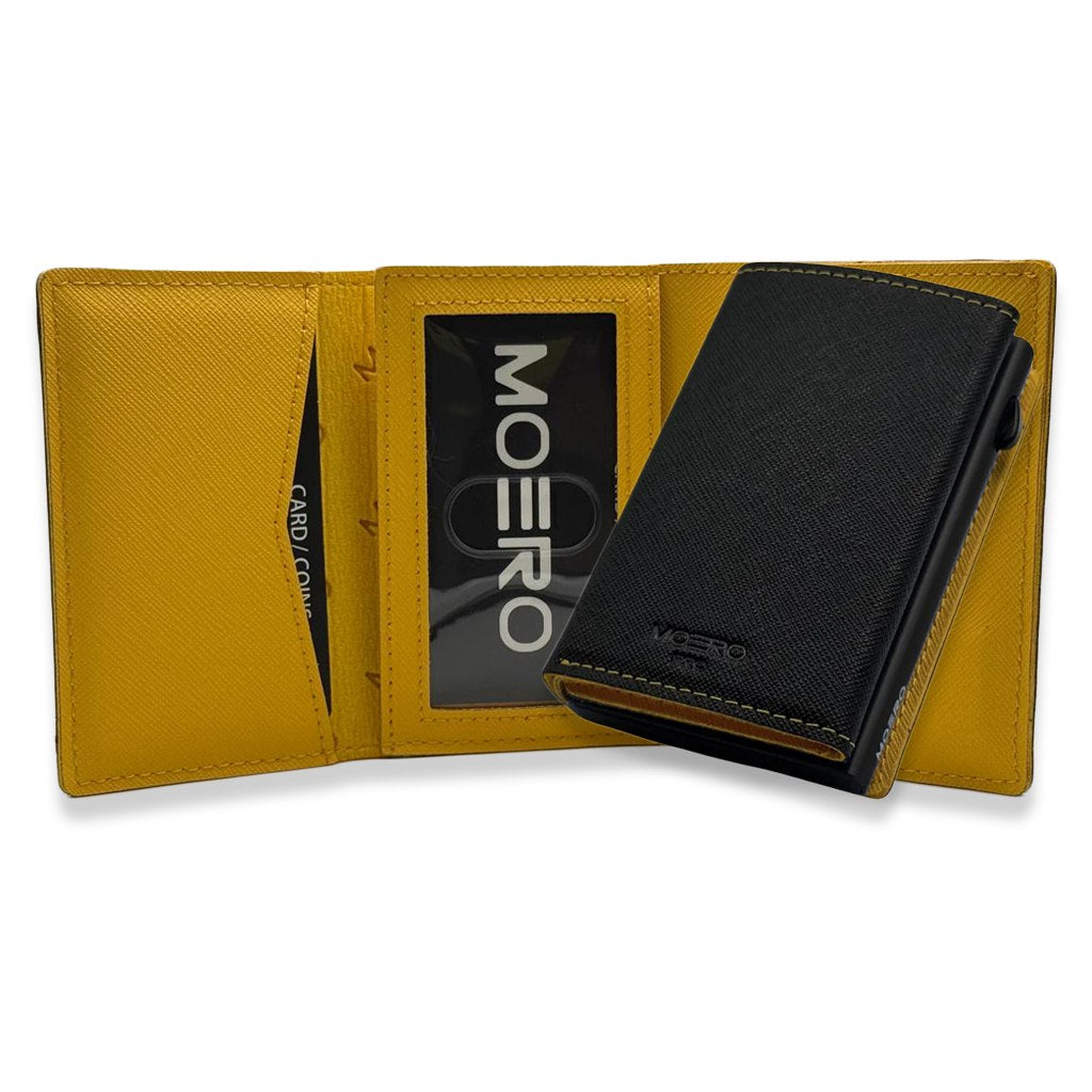 Moero Linea PRO PRO PLUS Zip portafoglio Black 4.0 RFID Saffiano